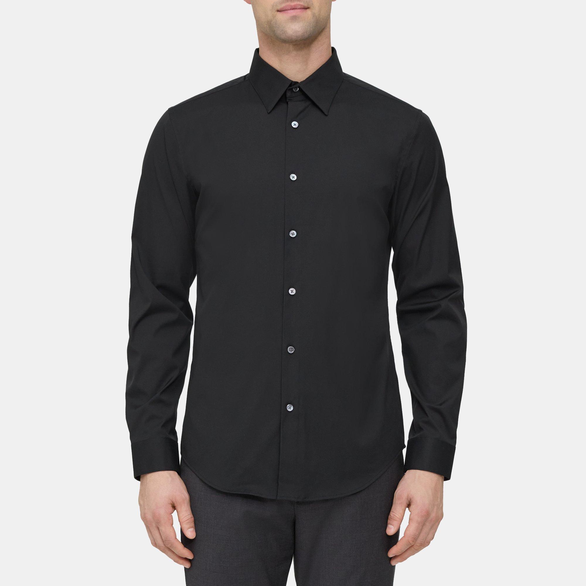 띠어리 Theory Tailored Shirt in Stretch Cotton,BLACK