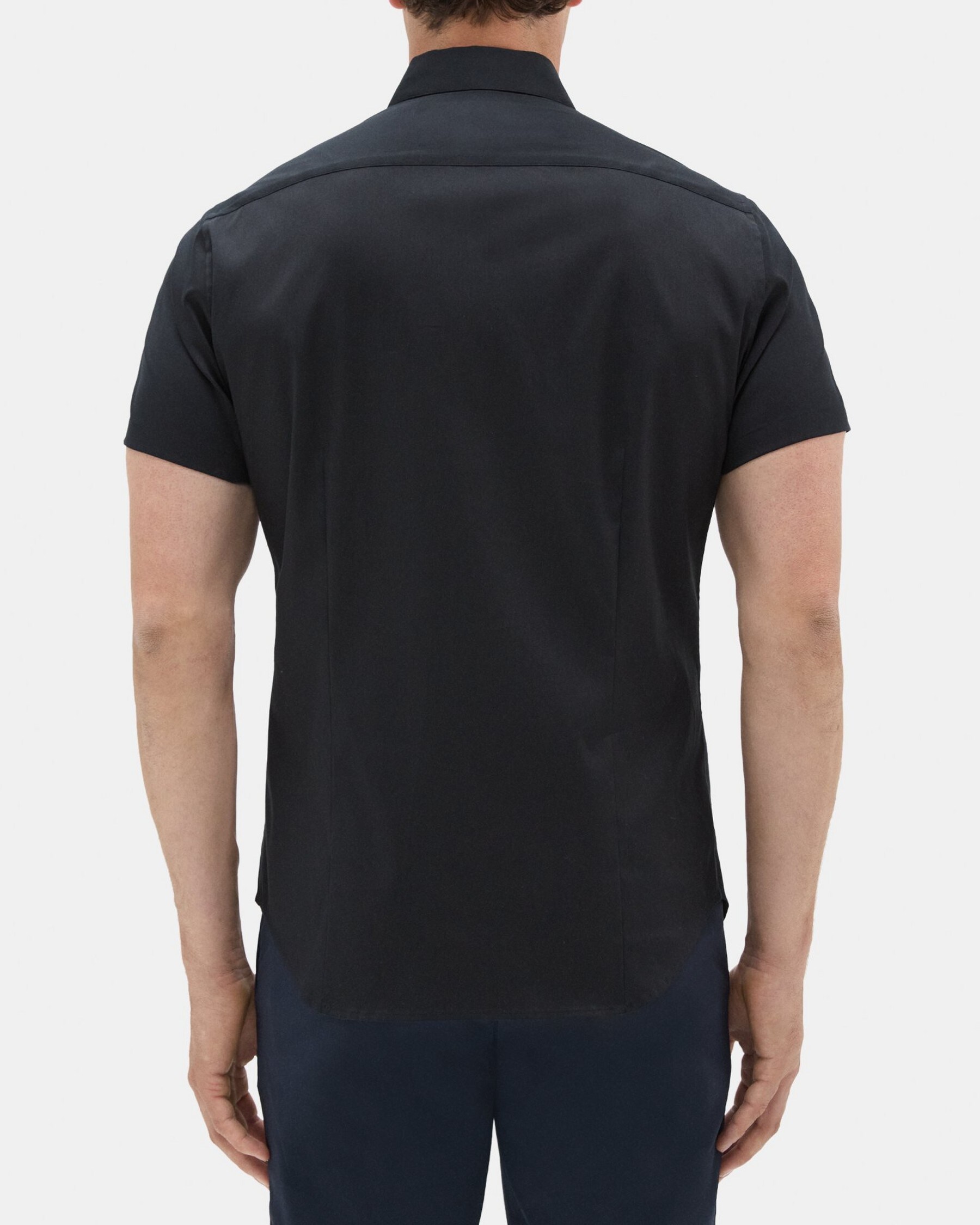 Tailored Short-Sleeve Shirt In Stretch Cotton