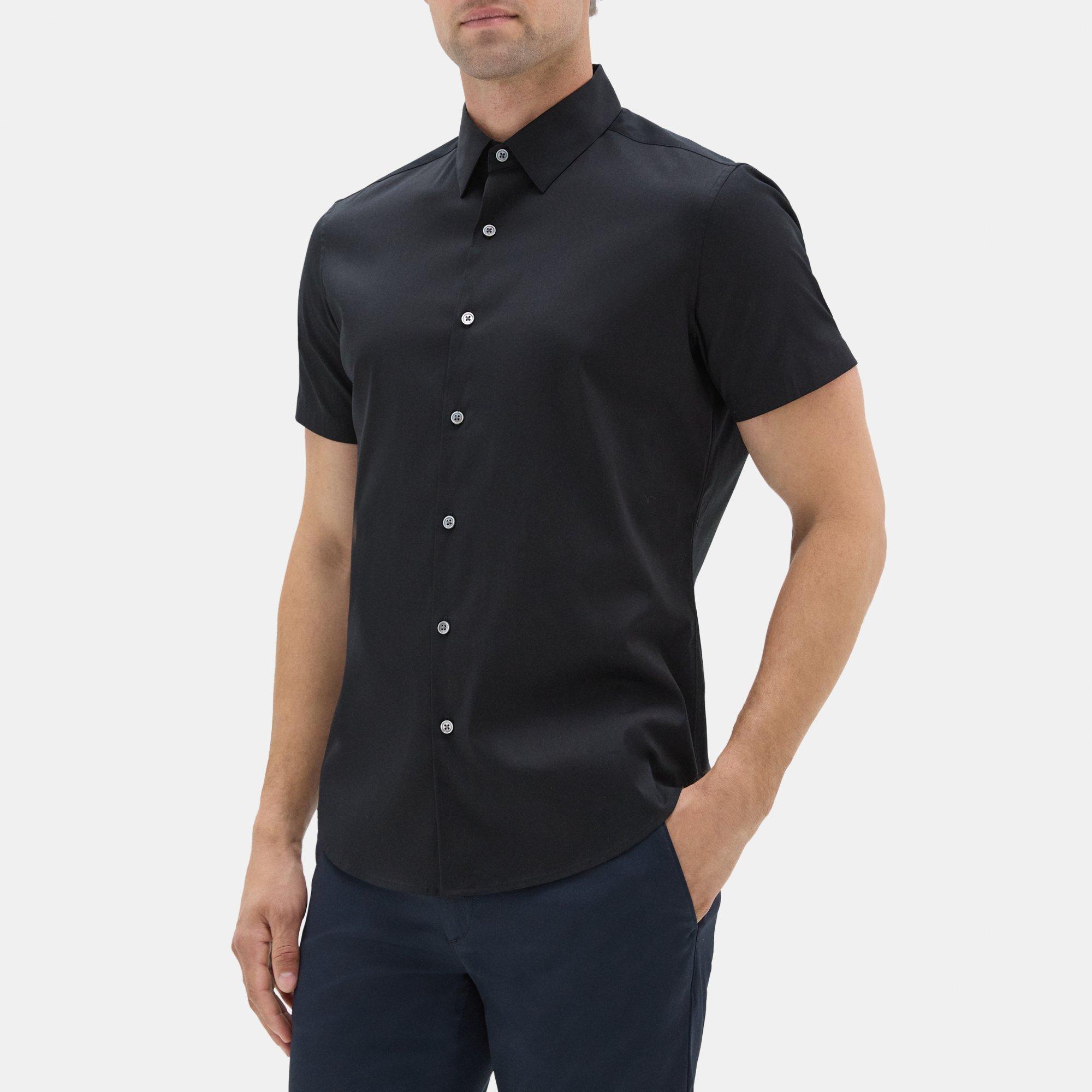 띠어리 Theory Tailored Short-Sleeve Shirt In Stretch Cotton