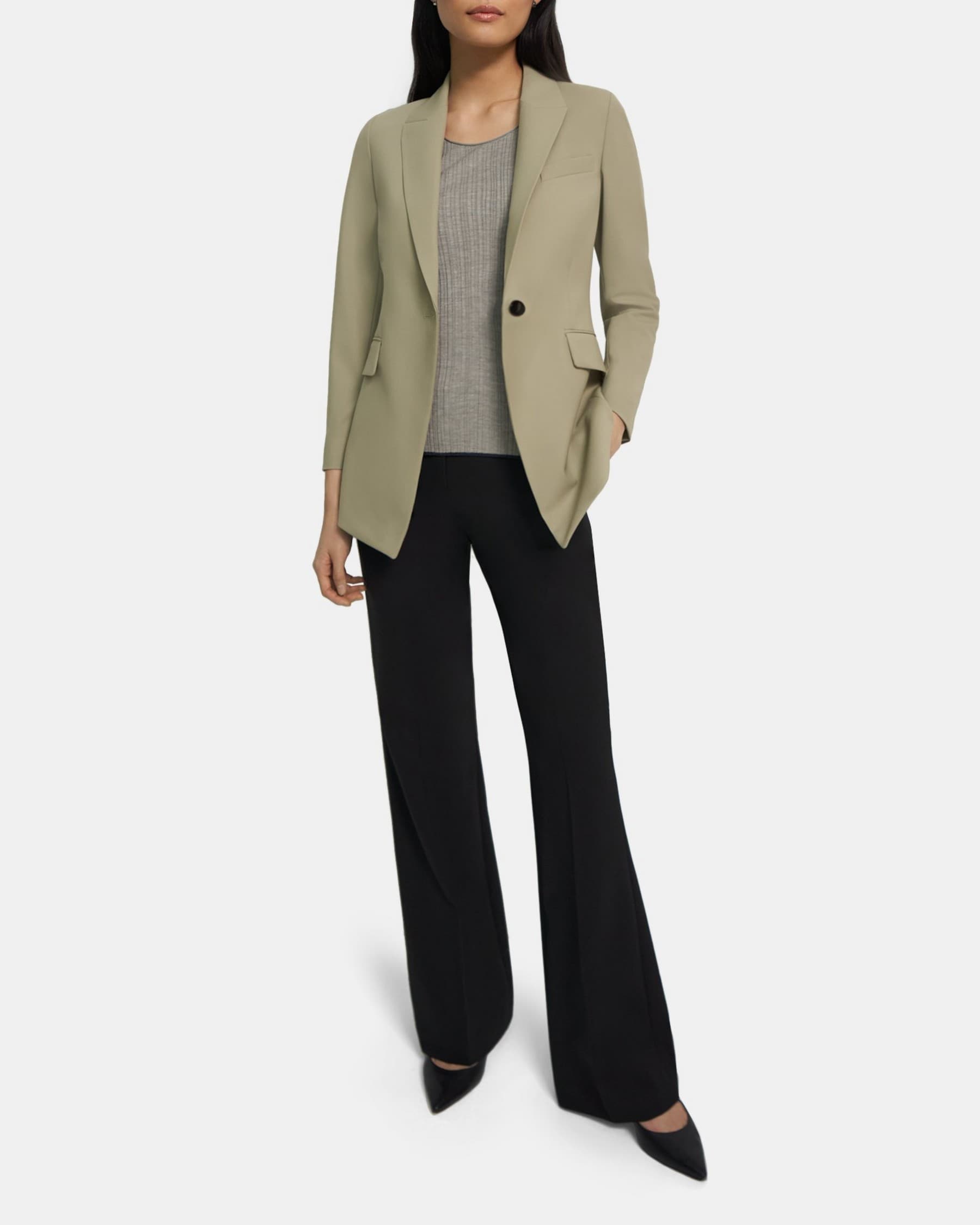 Theory Single-Breasted Blazer in Stretch Wool