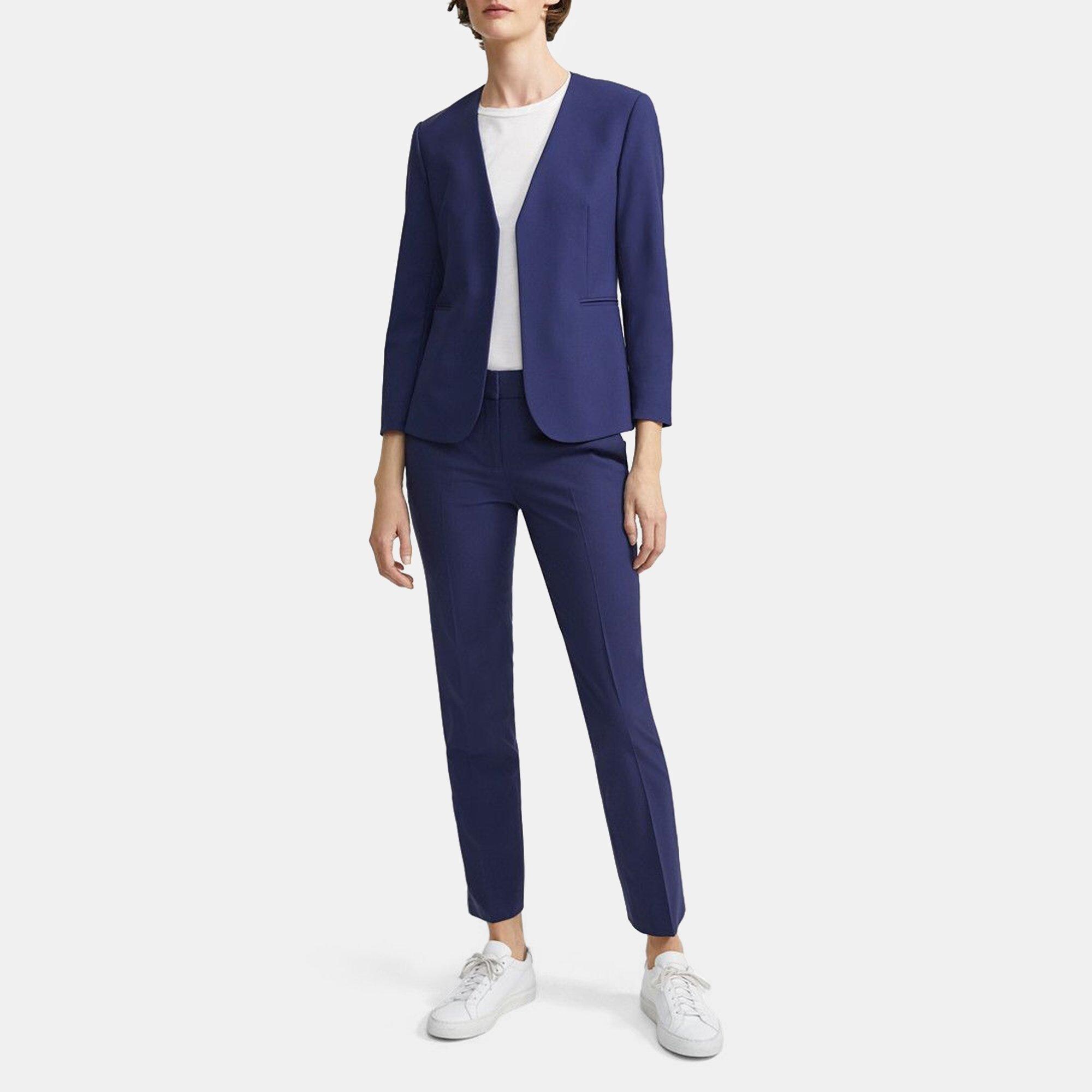 Stretch Wool Open Blazer