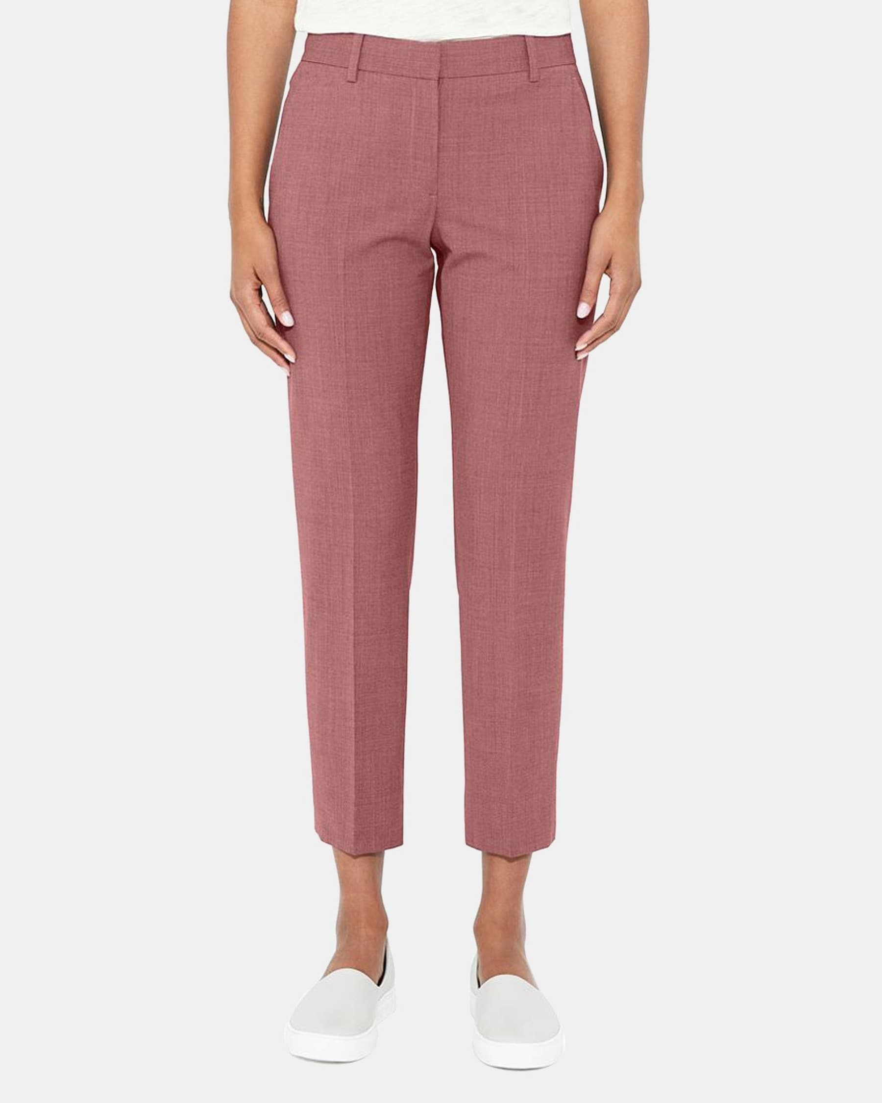 Theory Slim Cropped Pant in Stretch Wool