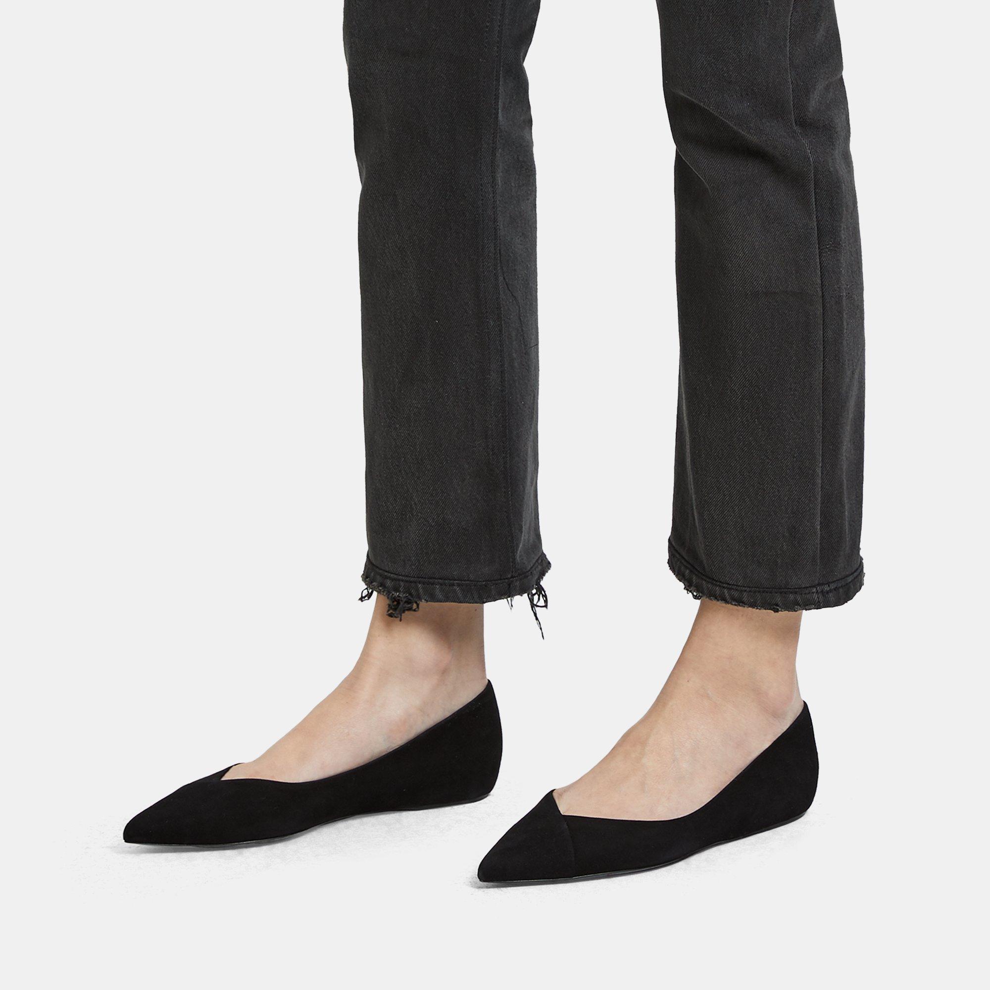 Suede ballerina hot sale flats