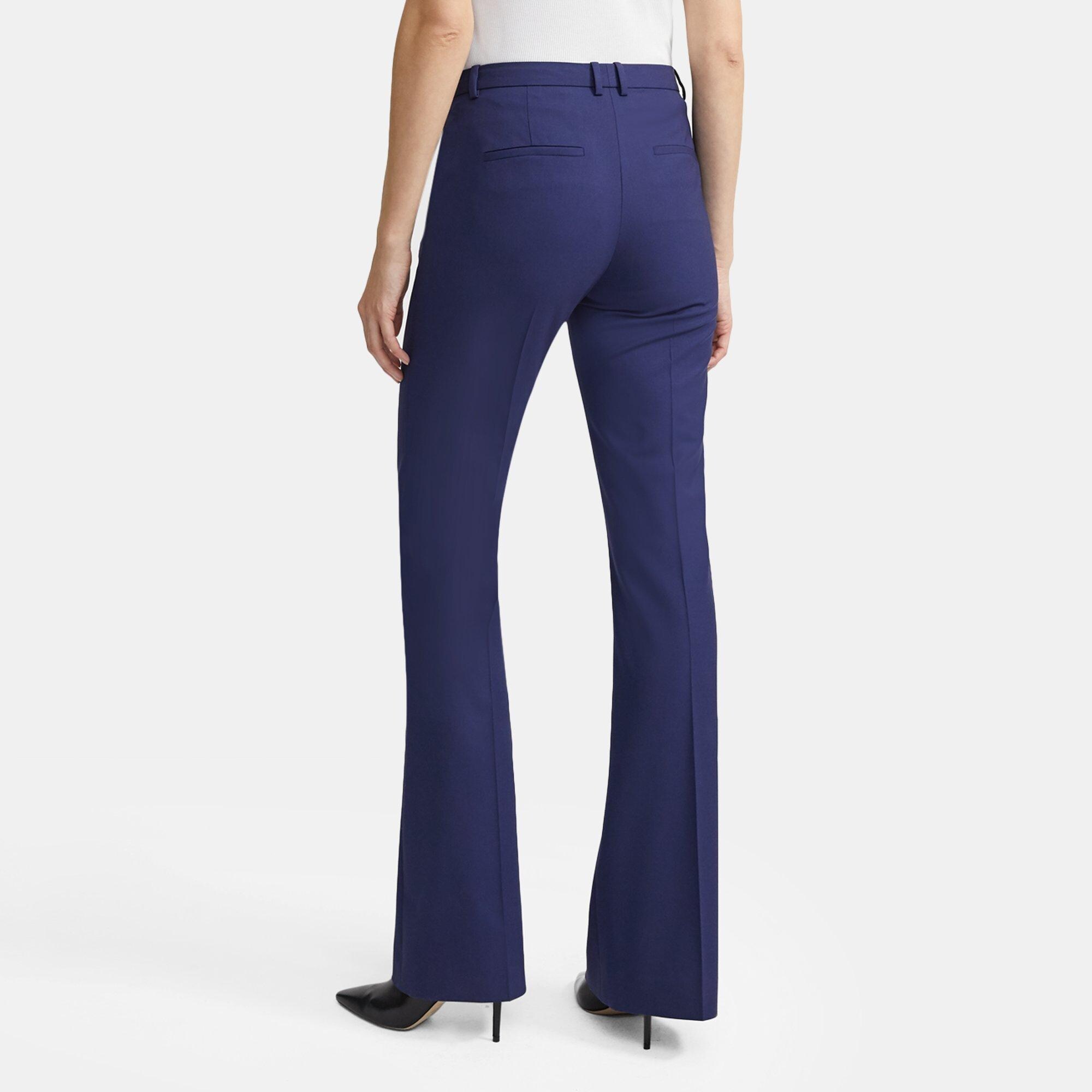 Theory Demitria Wool-blend Flared Pants In Mulberry