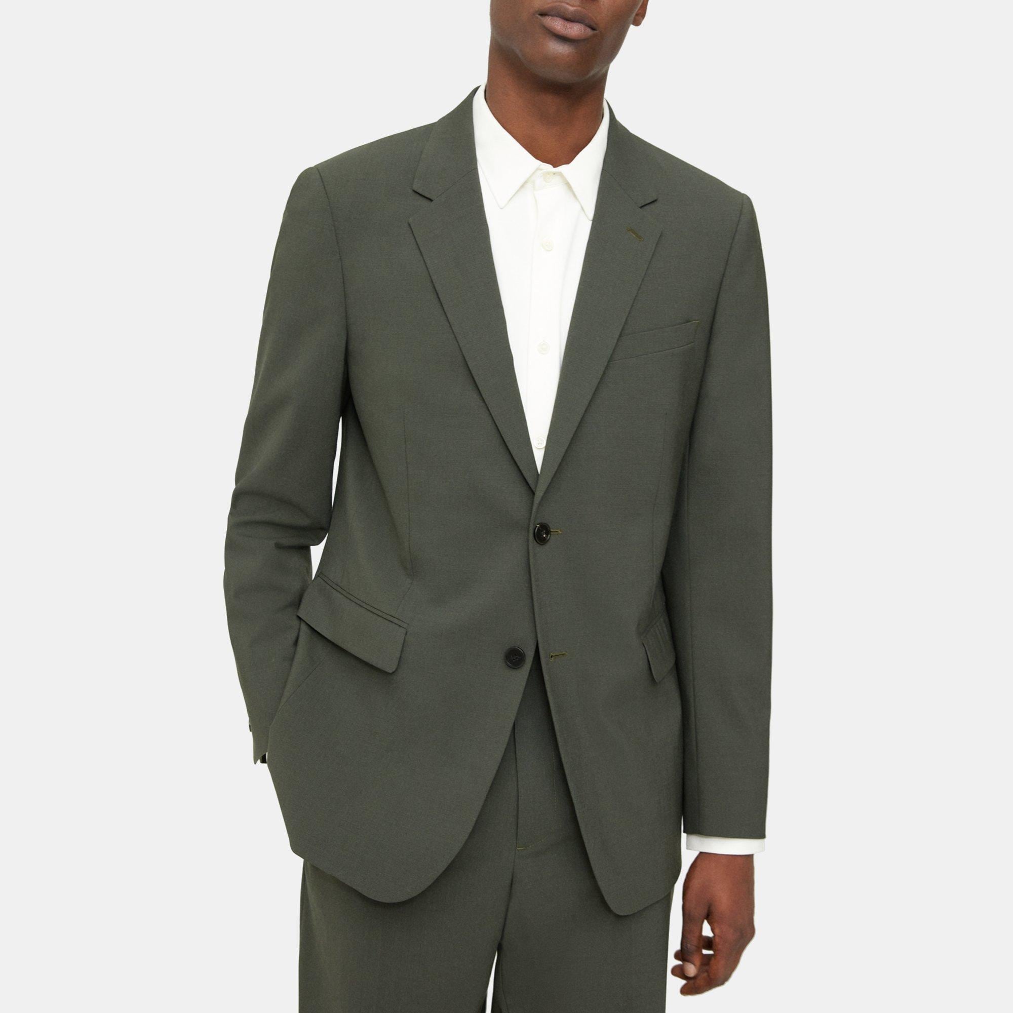 띠어리 Theory Structured Blazer in Stretch Wool,DARK OLIVE BRANCH