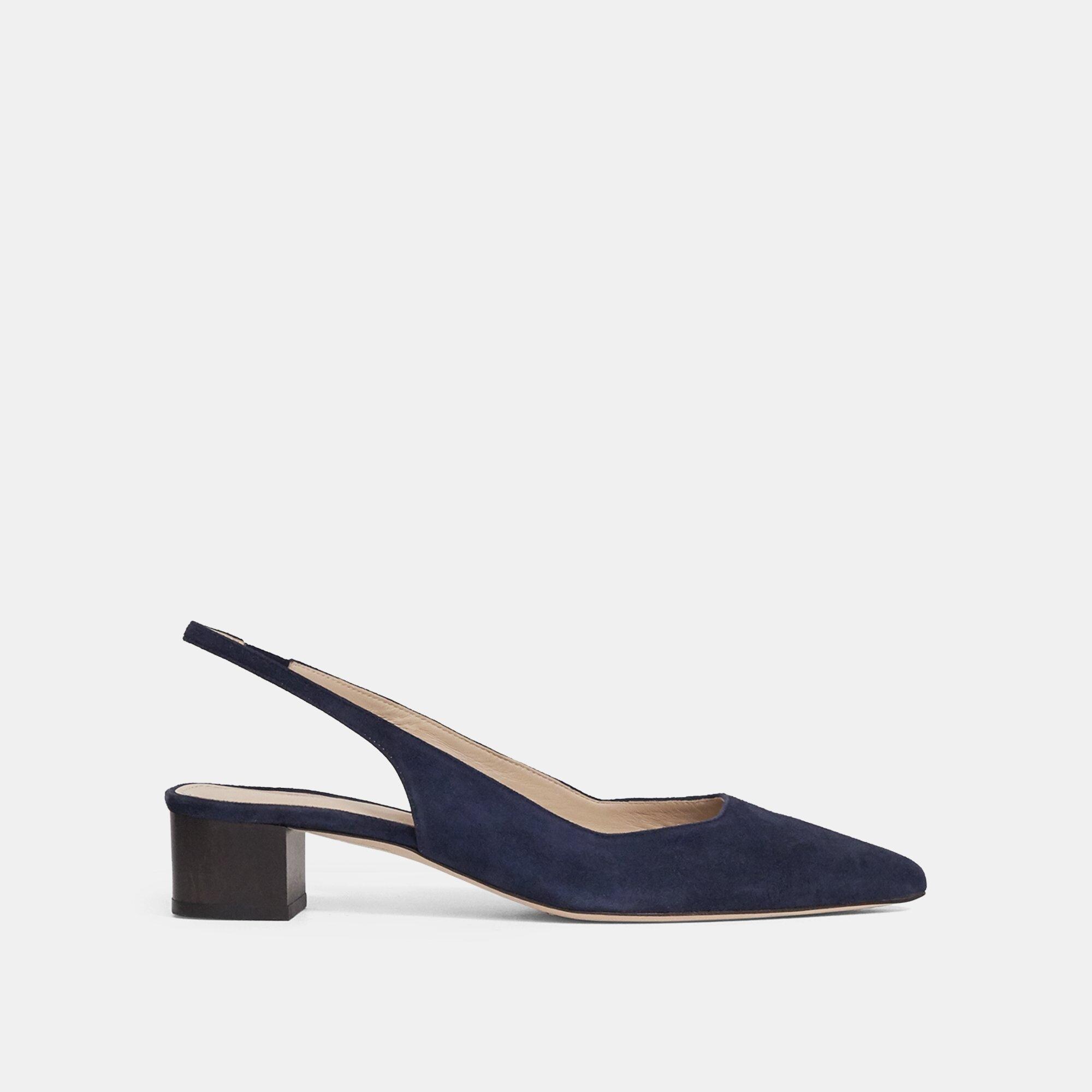 Suede Block Heel Slingback | Theory Outlet