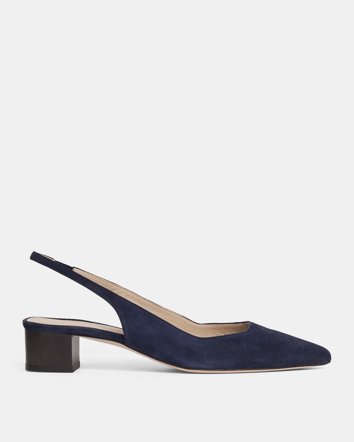 Suede Block Heel Slingback | Theory Outlet