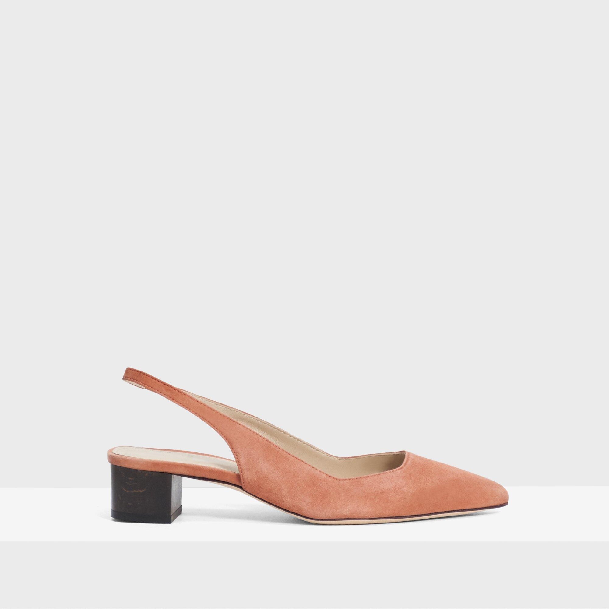 Suede Block Heel Slingback | Theory Outlet