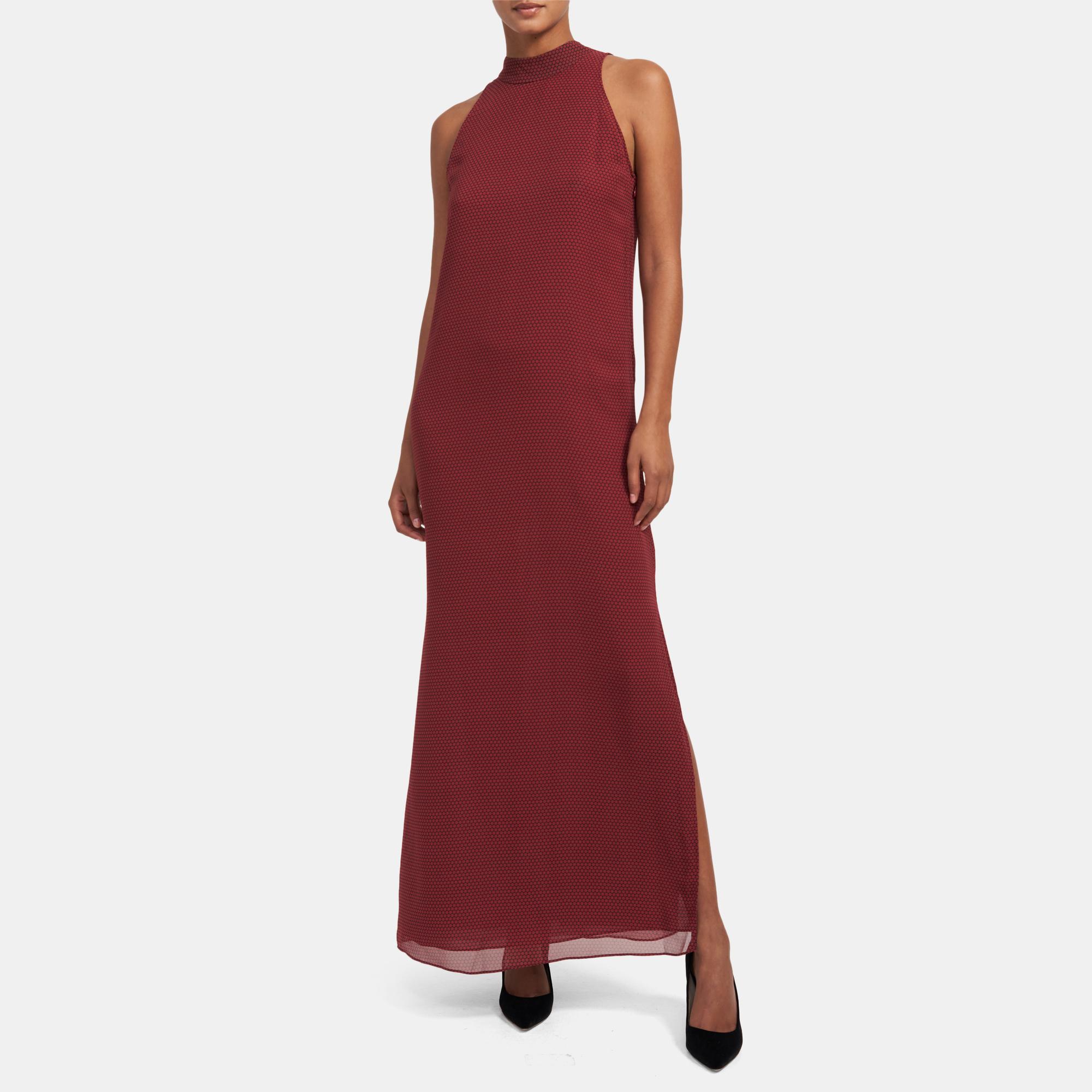 Theory Outlet Official Site Clean Halter Dress in Silk