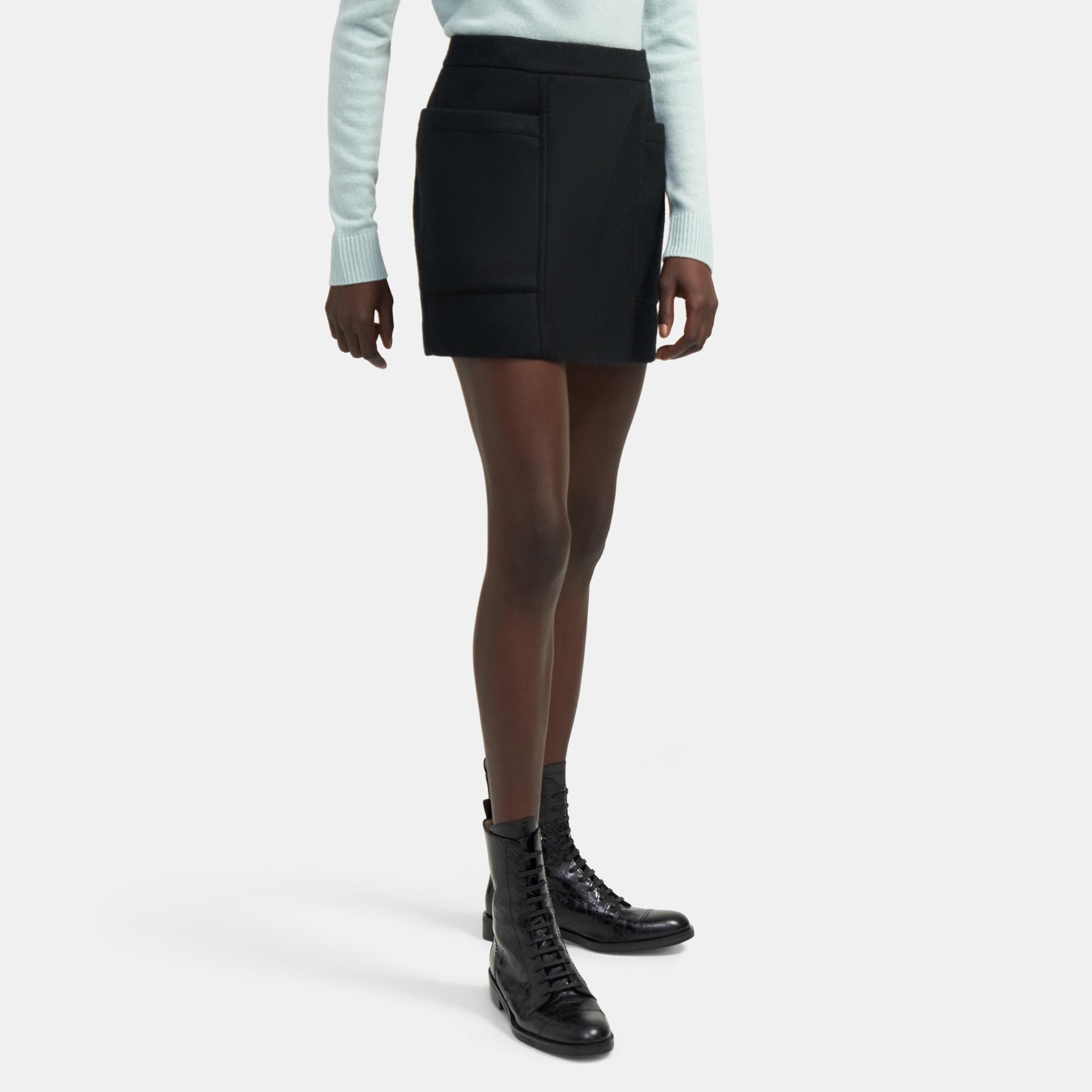 Theory Outlet Official Site | Weekend Mini Skirt in Wool