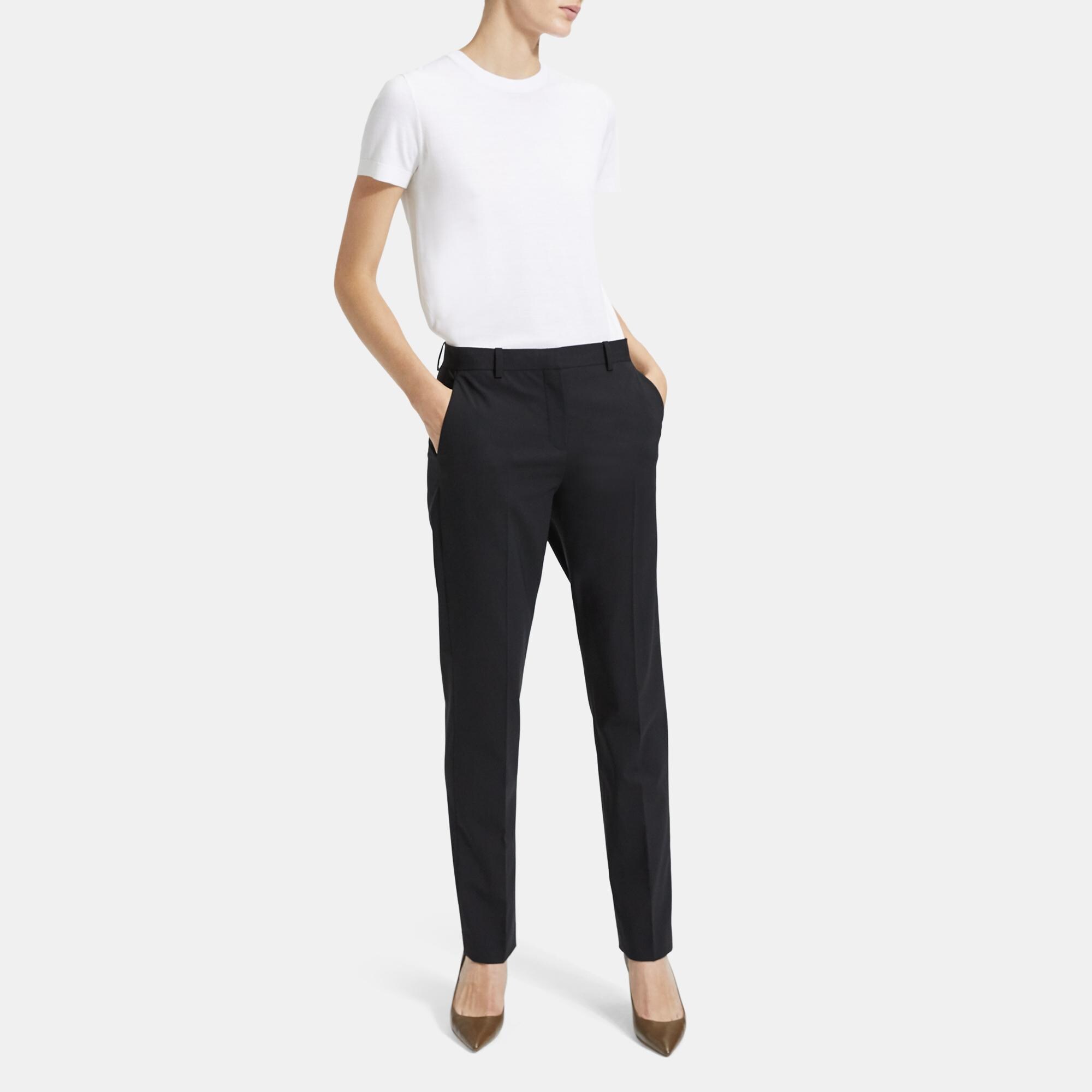 Treeca Full Length Pant in Travel Wool | Theory