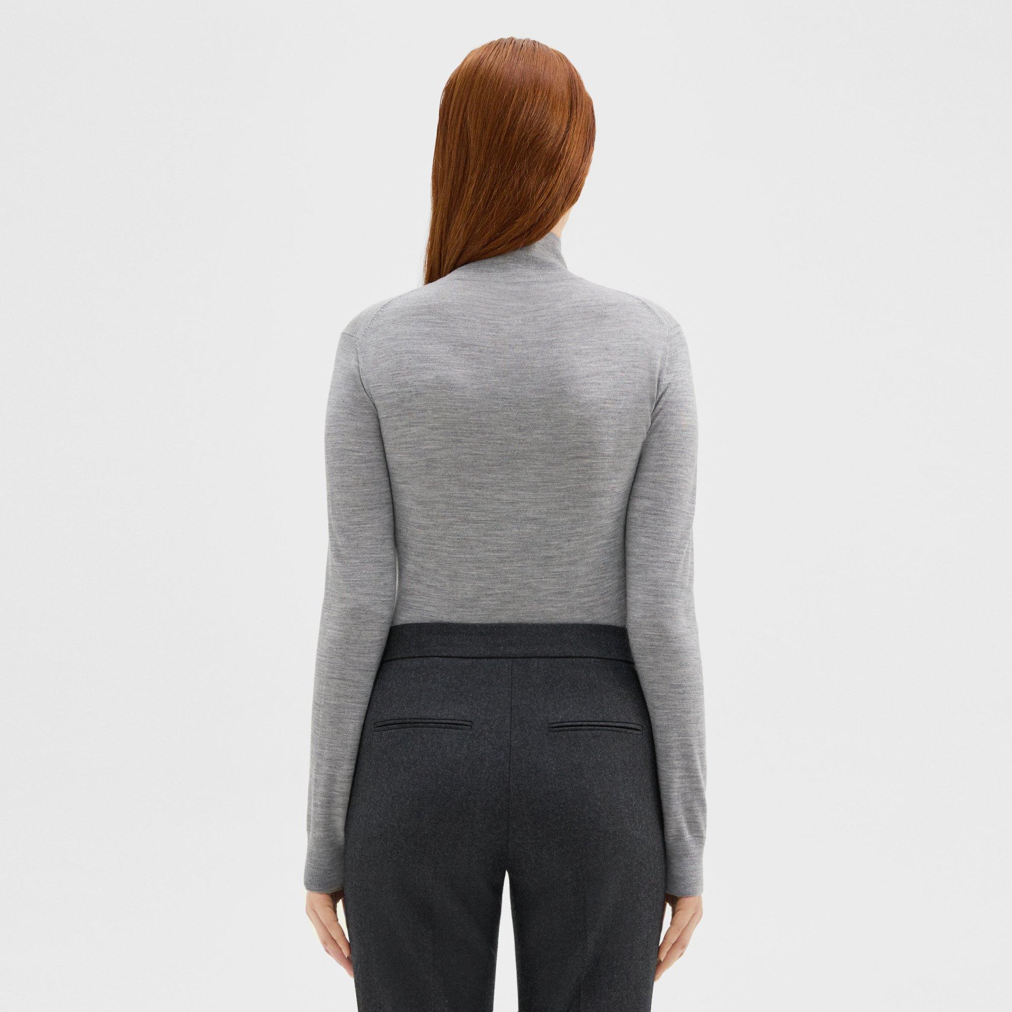 Grey Regal Wool Turtleneck Sweater | Theory
