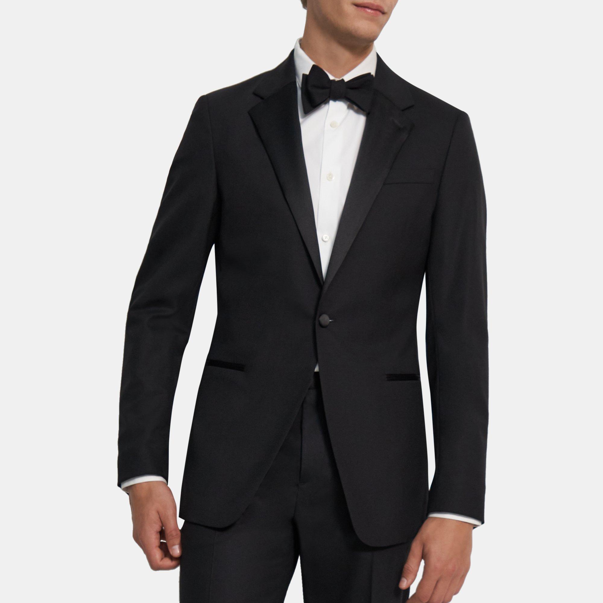 Stretch Wool Structured Tux Blazer | Theory Outlet