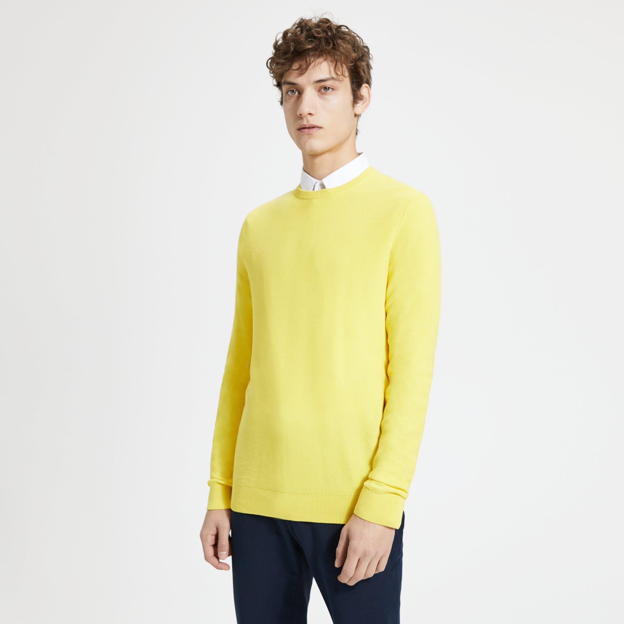 Theory Outlet Official Site Cotton Pique Crewneck