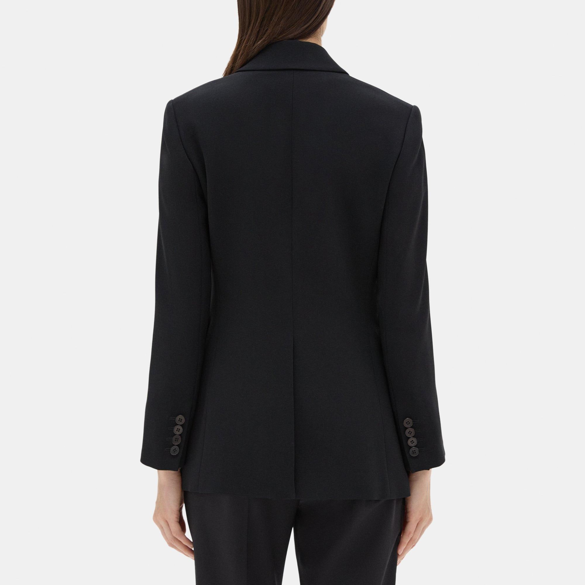 Single-Breasted Blazer in Crepe - Theory Outlet Official Site