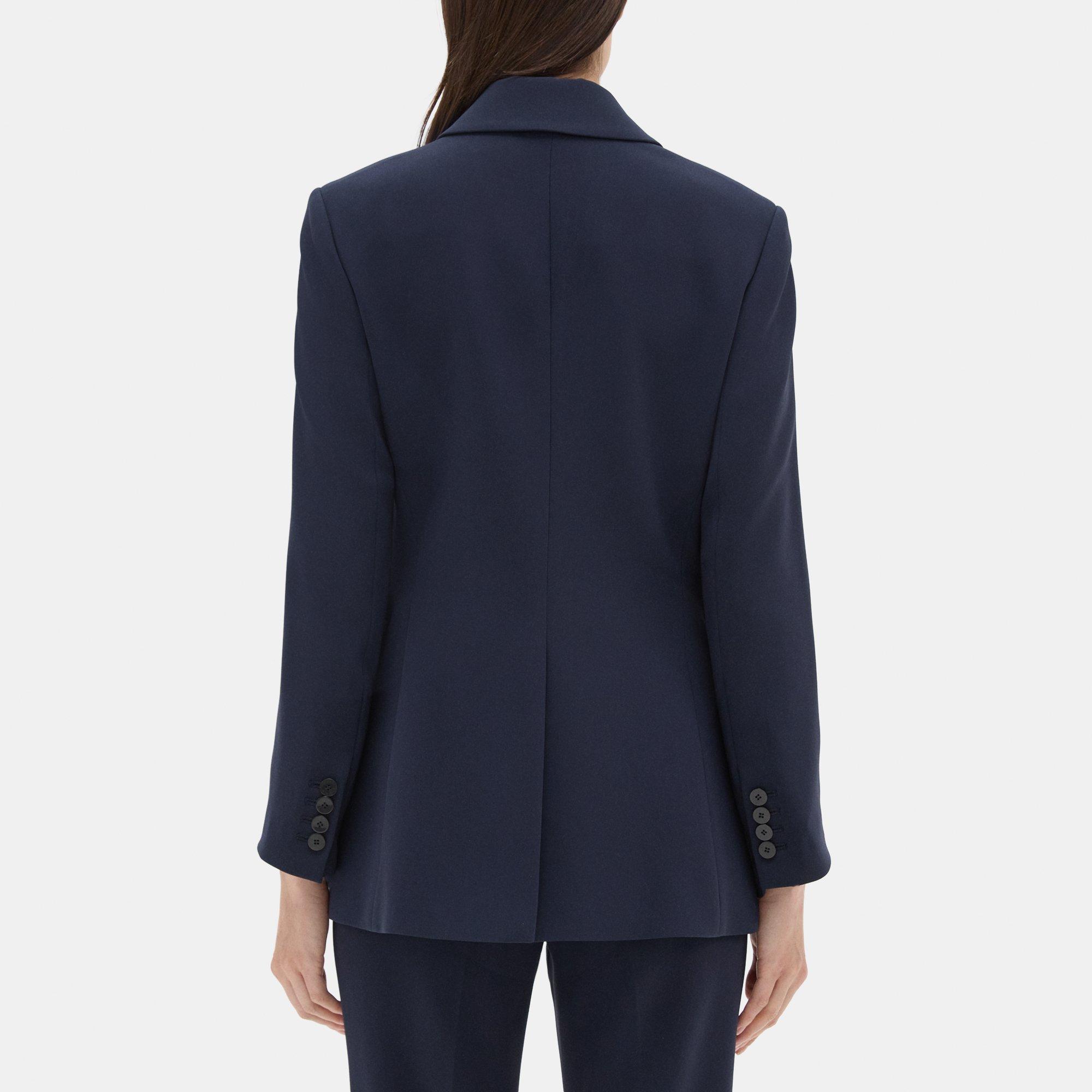 Theory Outlet Official Site  Single-Breasted Blazer in Crepe