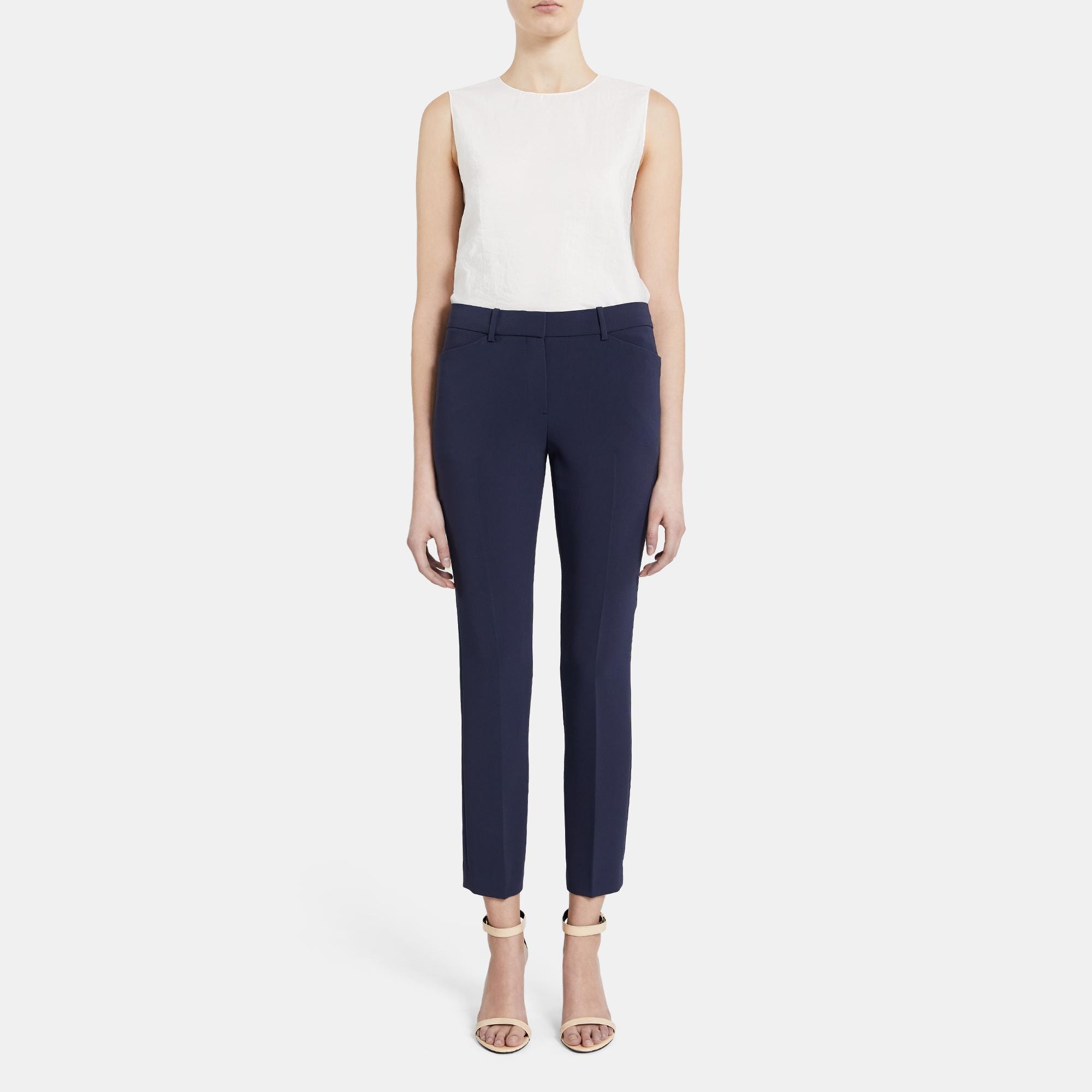 Theory Outlet Official Site | Slim Pant In Crepe