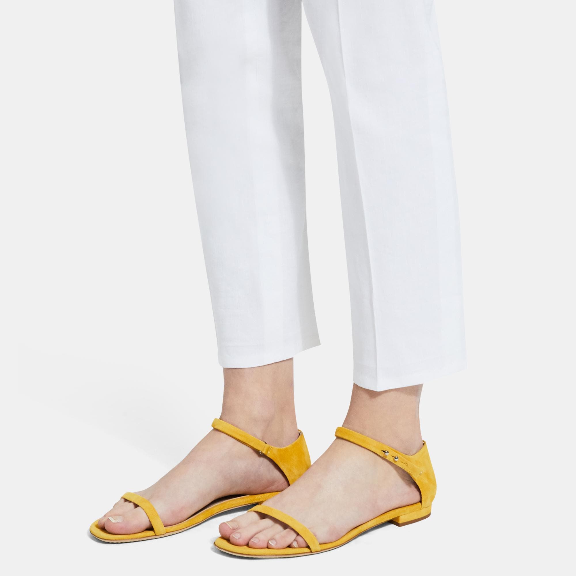 Suede Flat Sandal | Theory Outlet