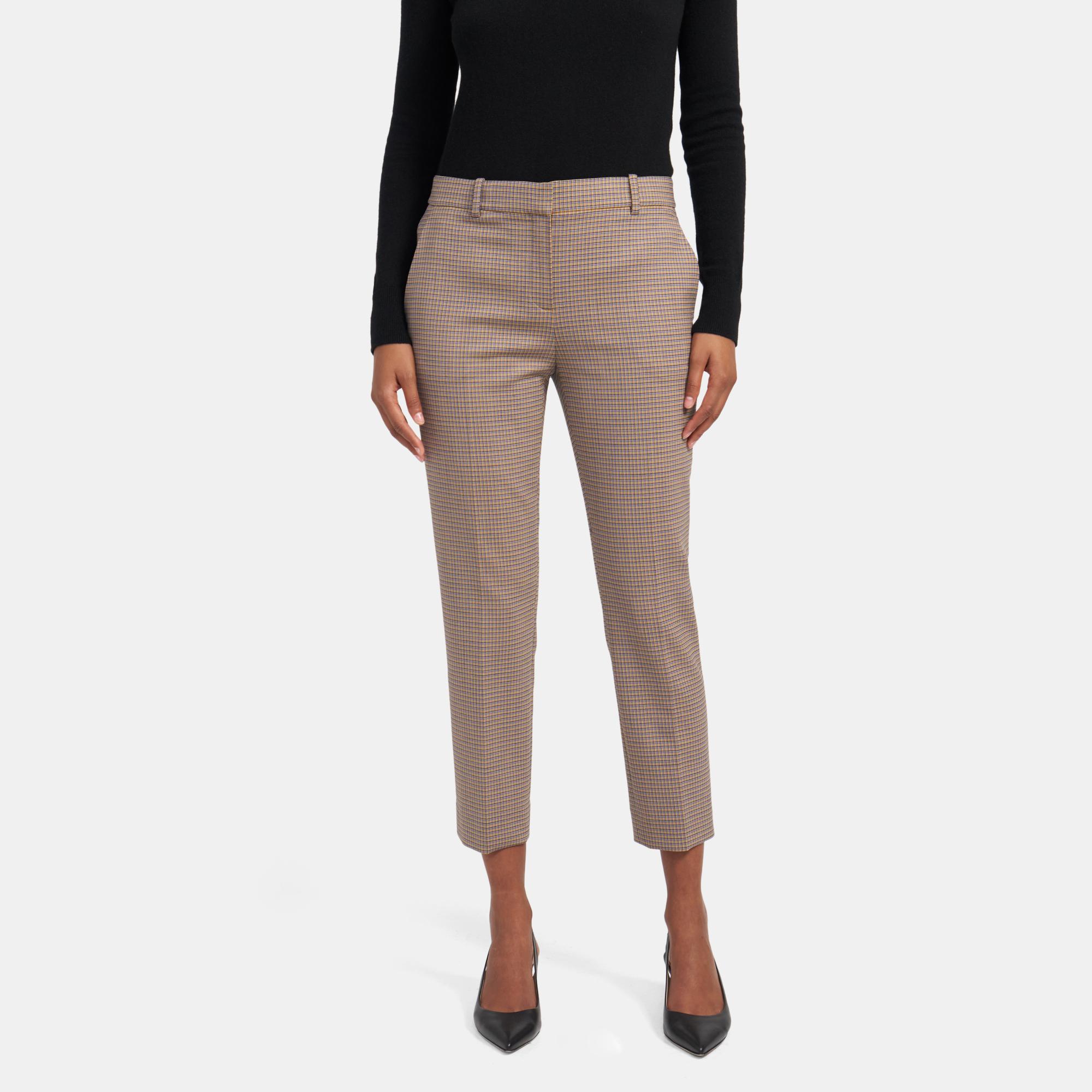 Theory Slim Cropped Pant In Stretch Wool