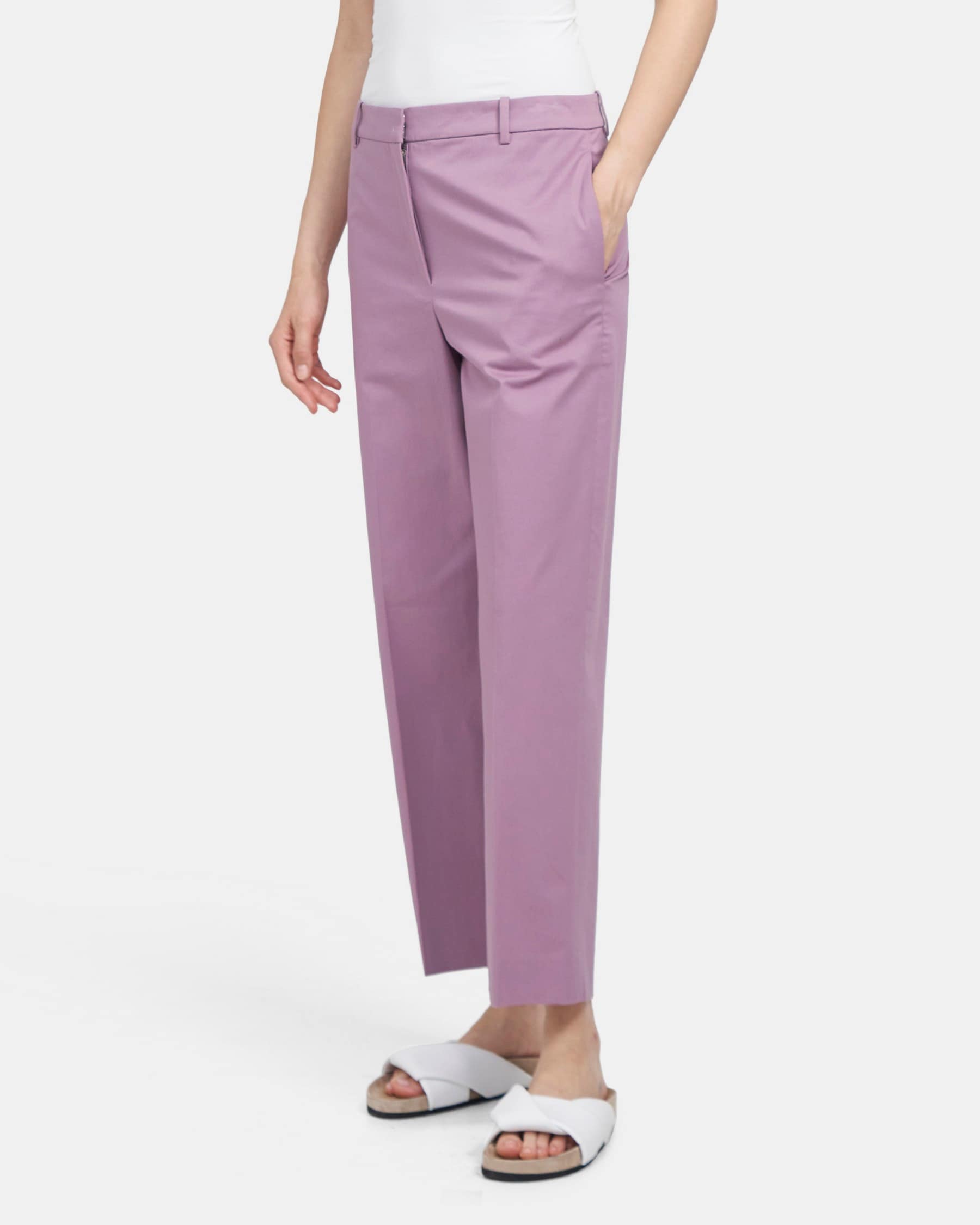 High-Rise Straight Pant in Stretch Chino