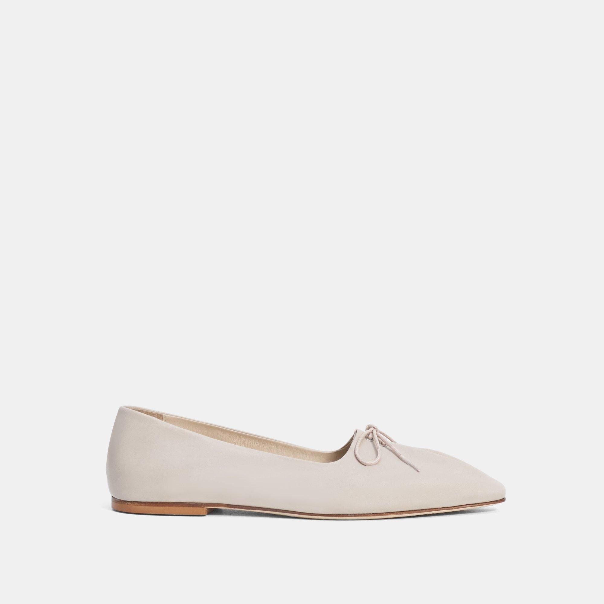 Theory Pleated Ballet Flat in Leather