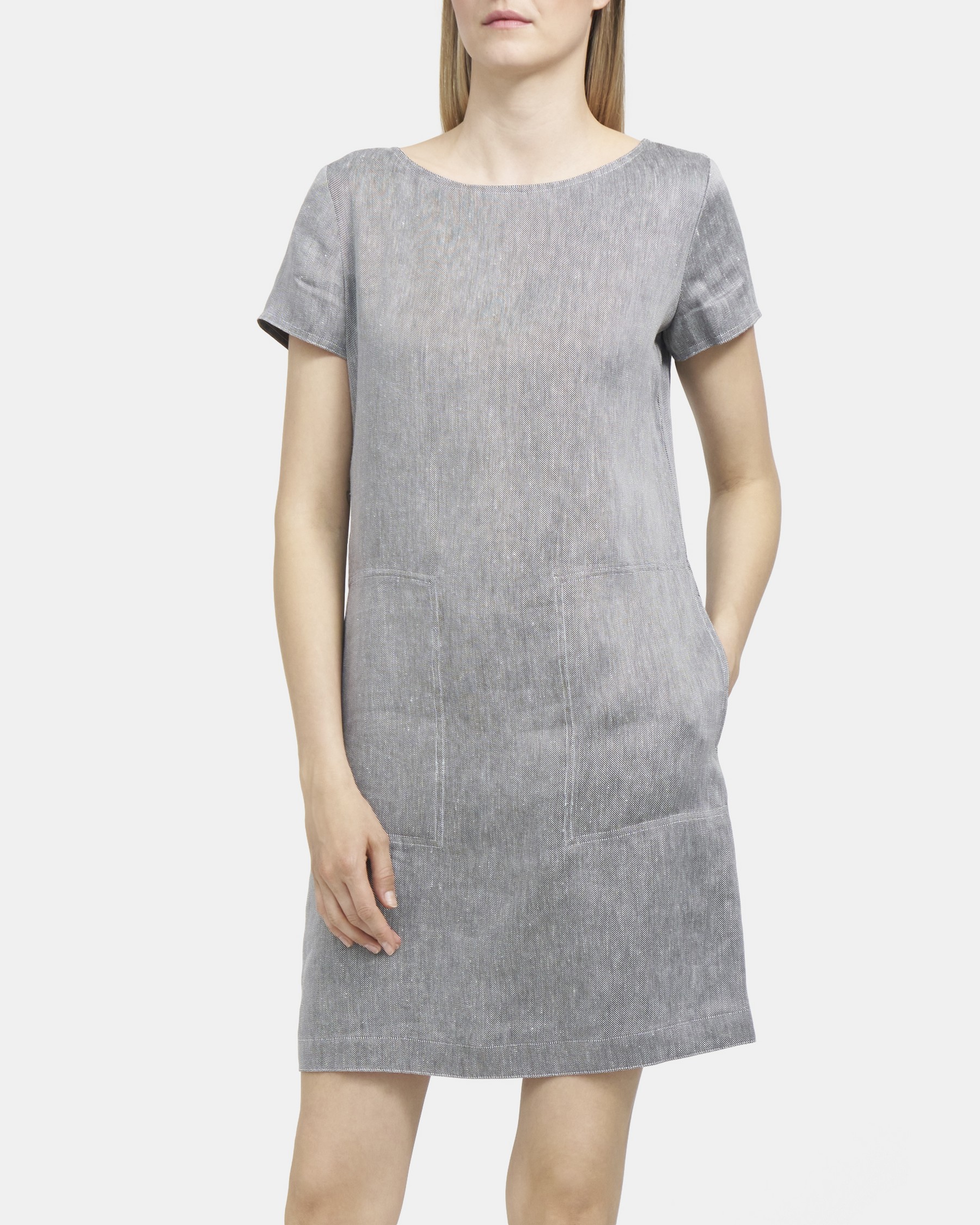 Structured Dress in Linen Twill
