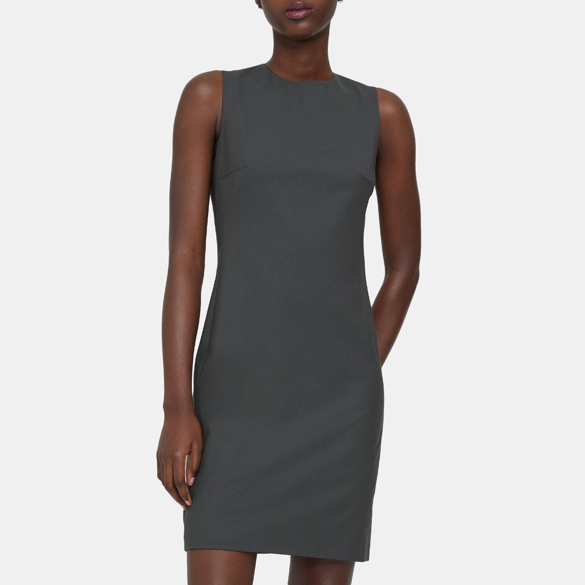 Stretch Wool Sleeveless Fitted Dress | Theory Outlet