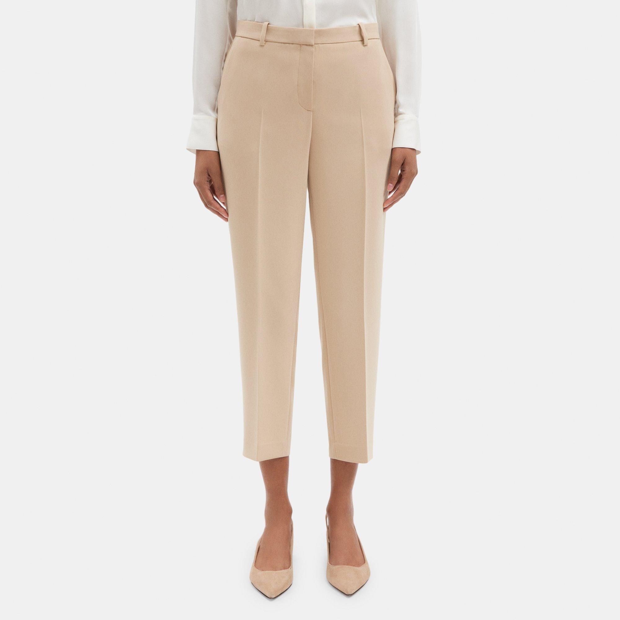 Crepe Slim Cropped Pant | Theory Outlet