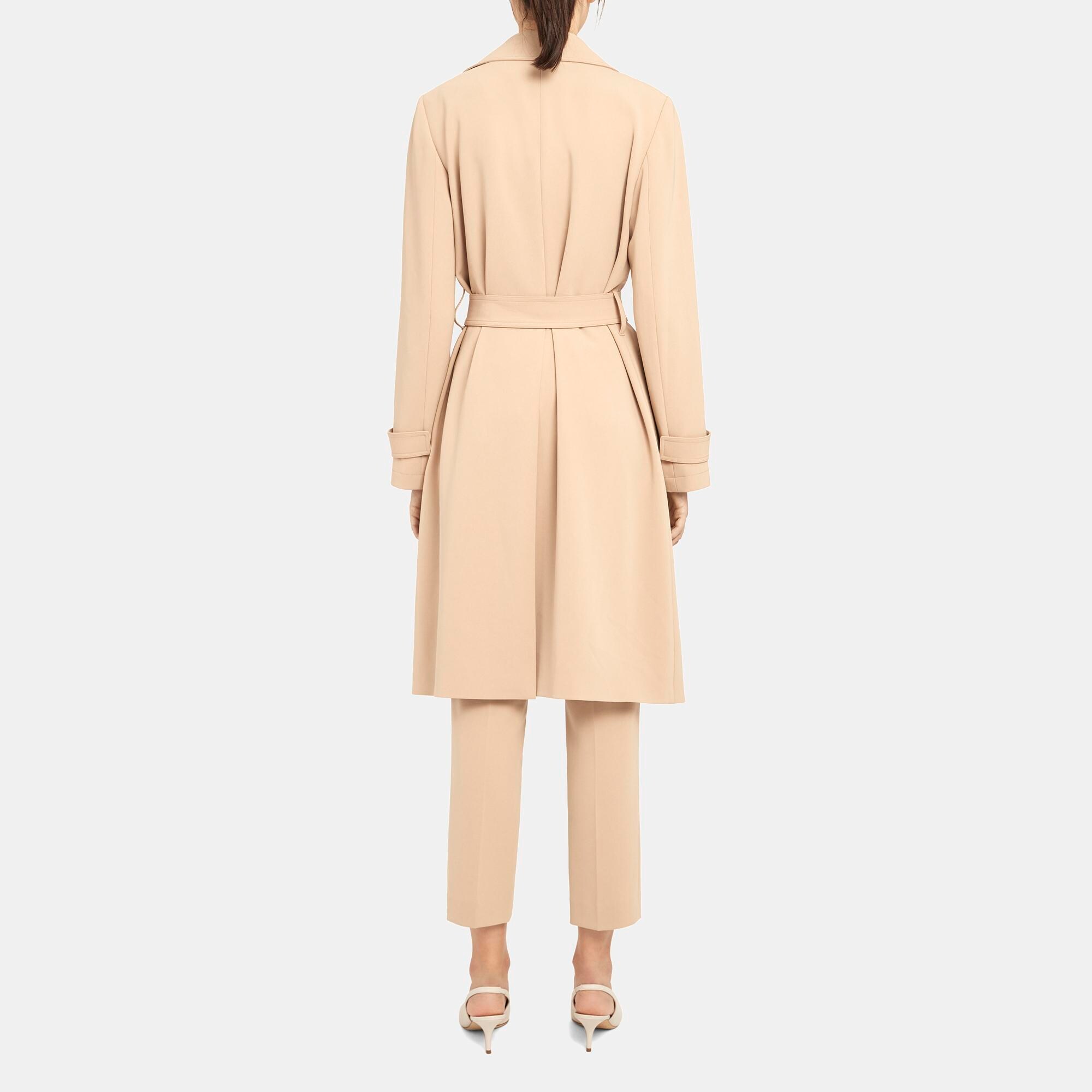 Admiral Crepe Oaklane Trench Coat | Theory