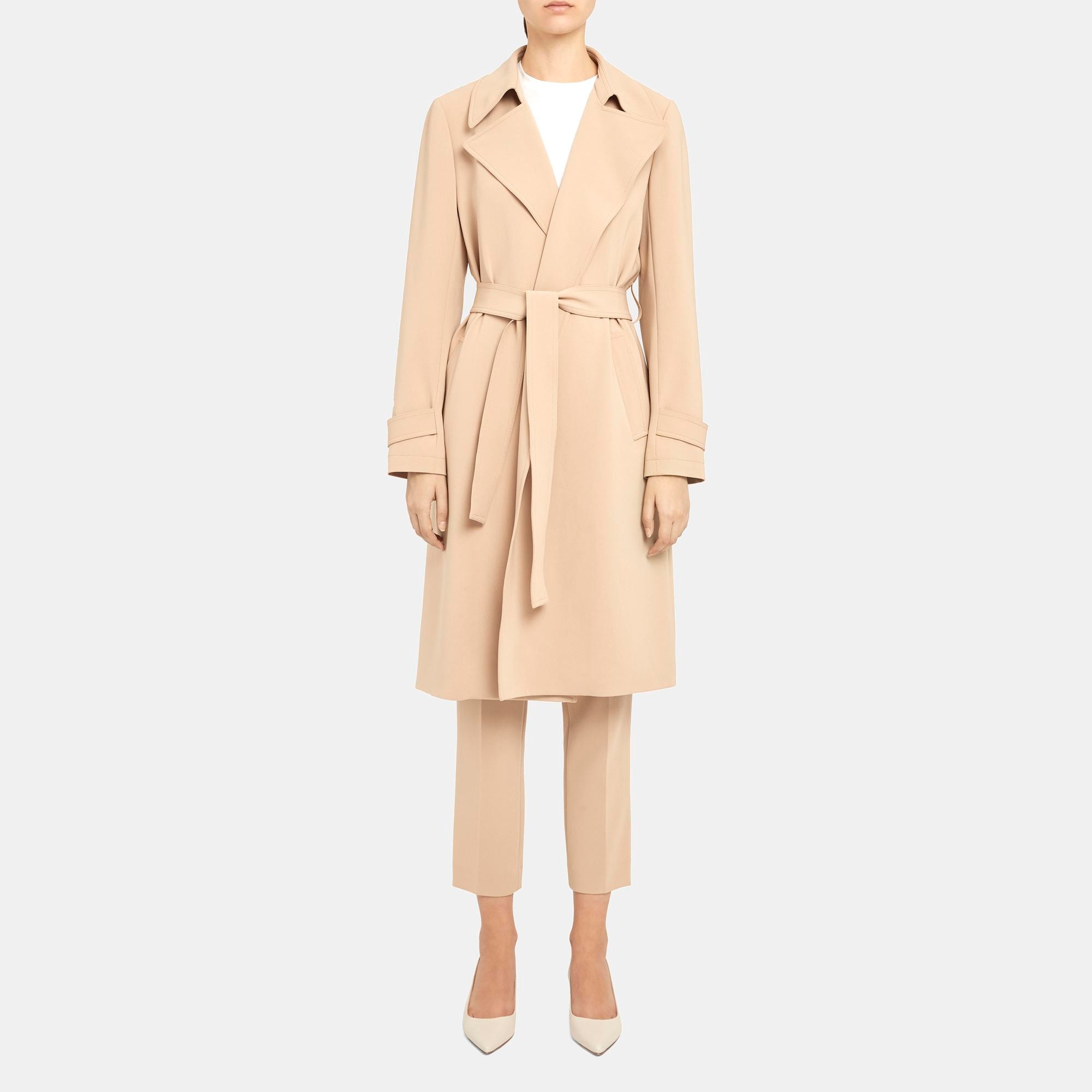 Admiral Crepe Oaklane Trench Coat | Theory