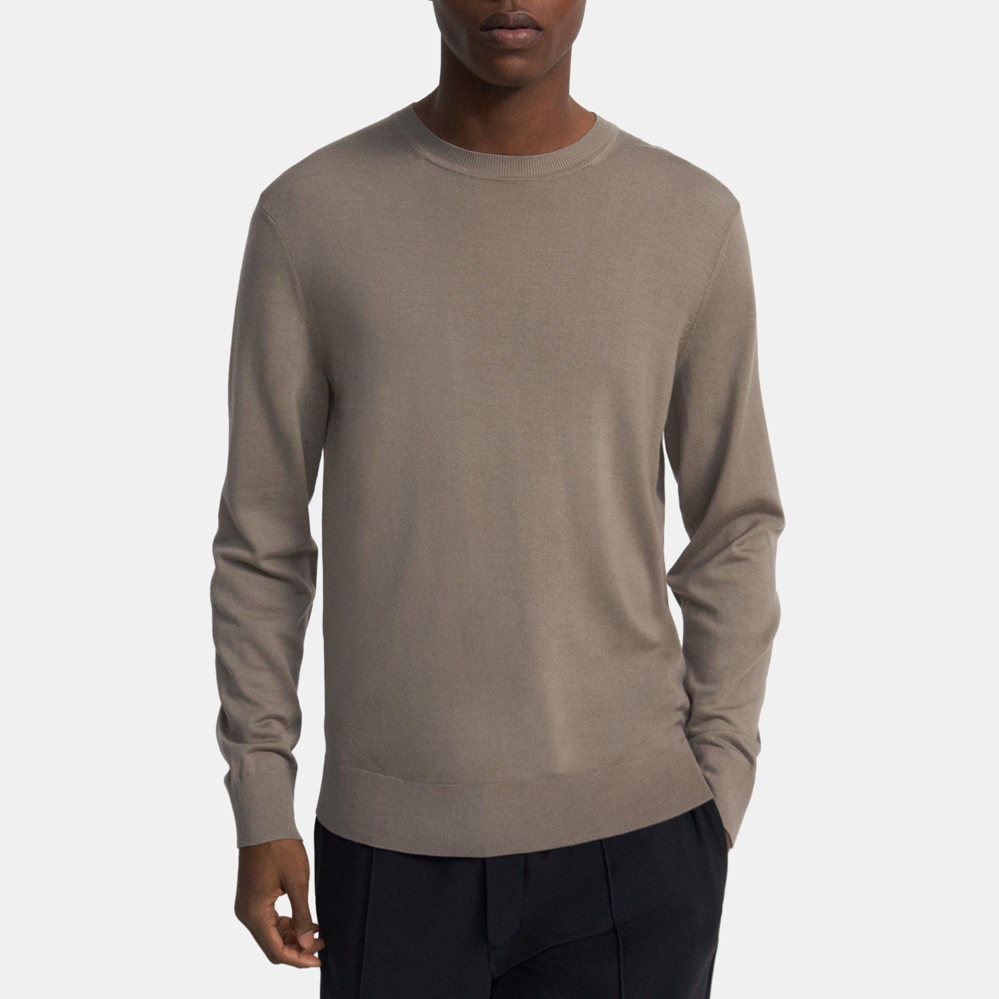 띠어리 Theory Crewneck Sweater in Merino Wool,TAPIR