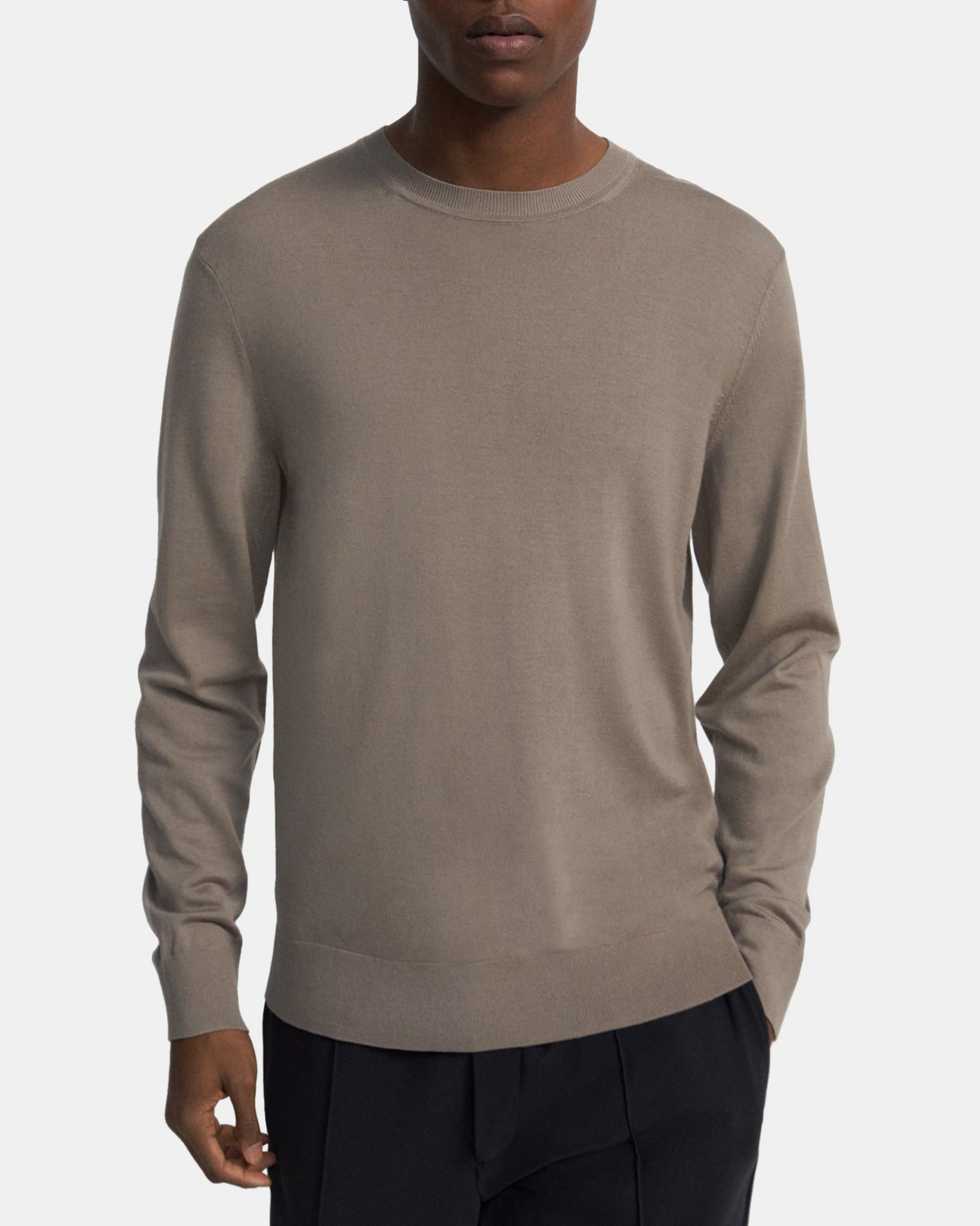 띠어리 Theory Crewneck Sweater in Merino Wool,TAPIR