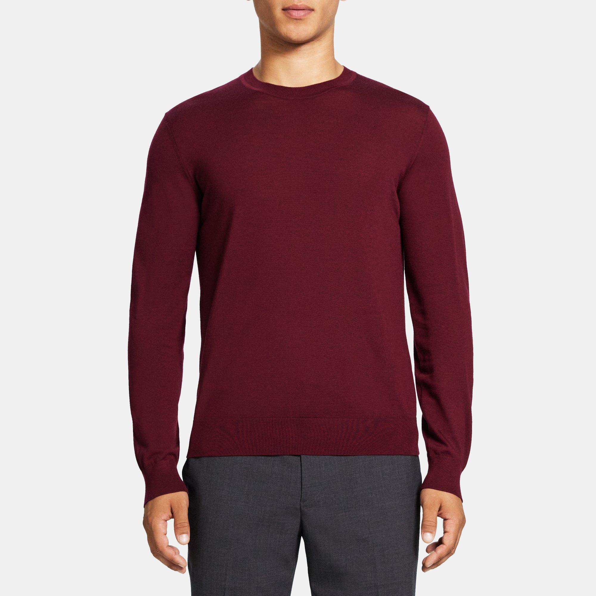 띠어리 Theory Crewneck Sweater in Merino Wool,WINE