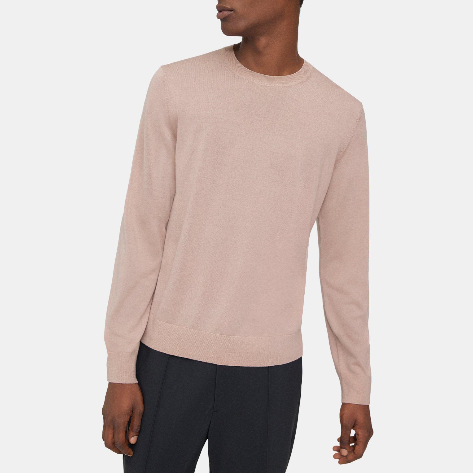 Purple Merino Wool Crewneck Sweater | Theory Outlet