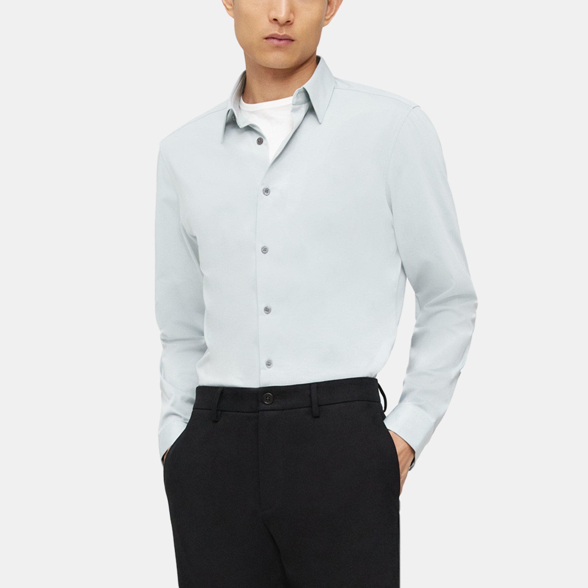 Theory Tailored Shirt in Structured Knit