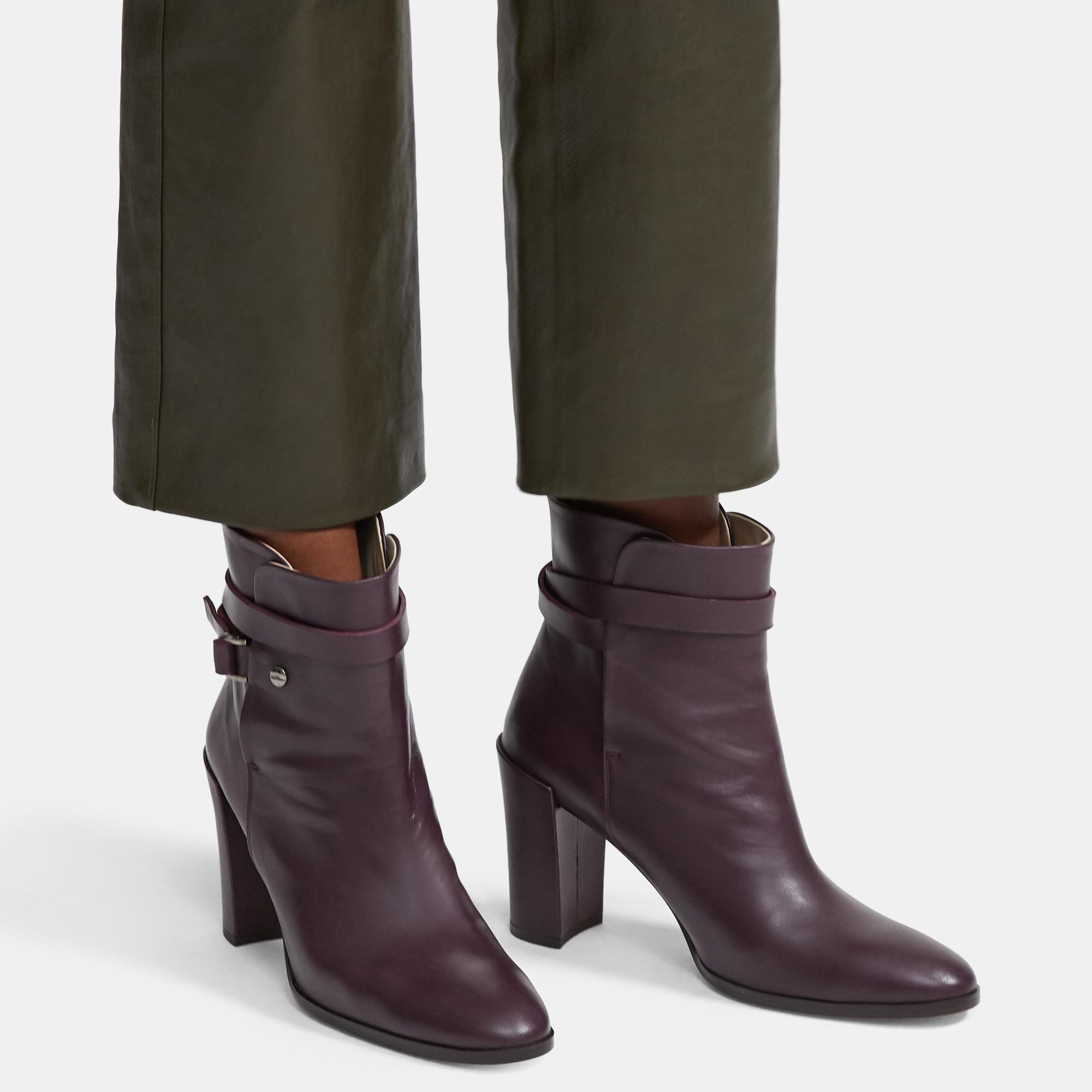 Theory Strapped Bootie in Leather