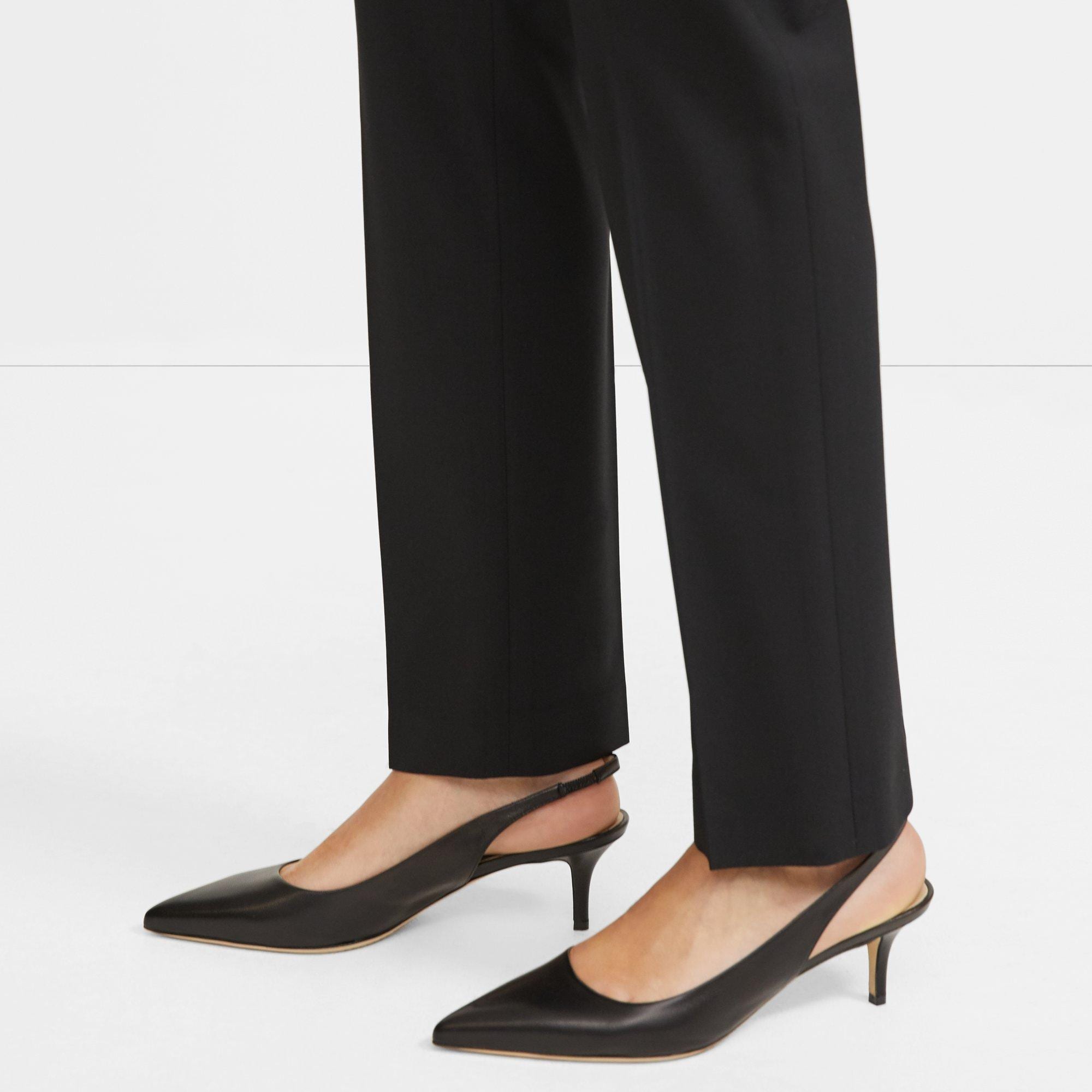 Black Leather City Slingback | Theory