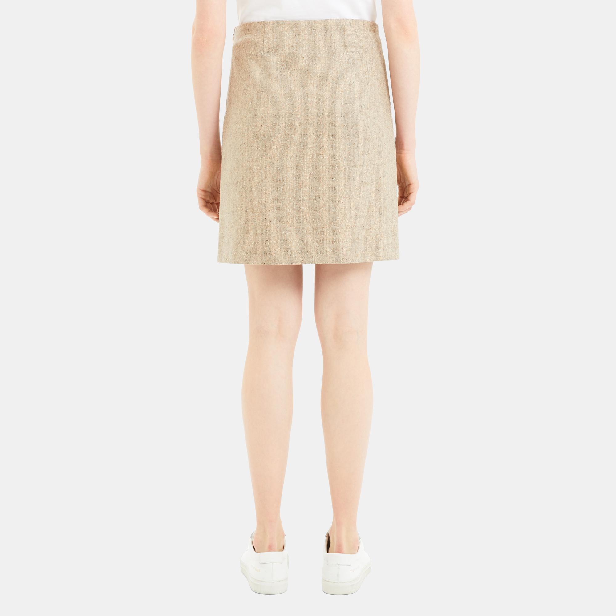 Easy Waist Skirt in Speckled Wool