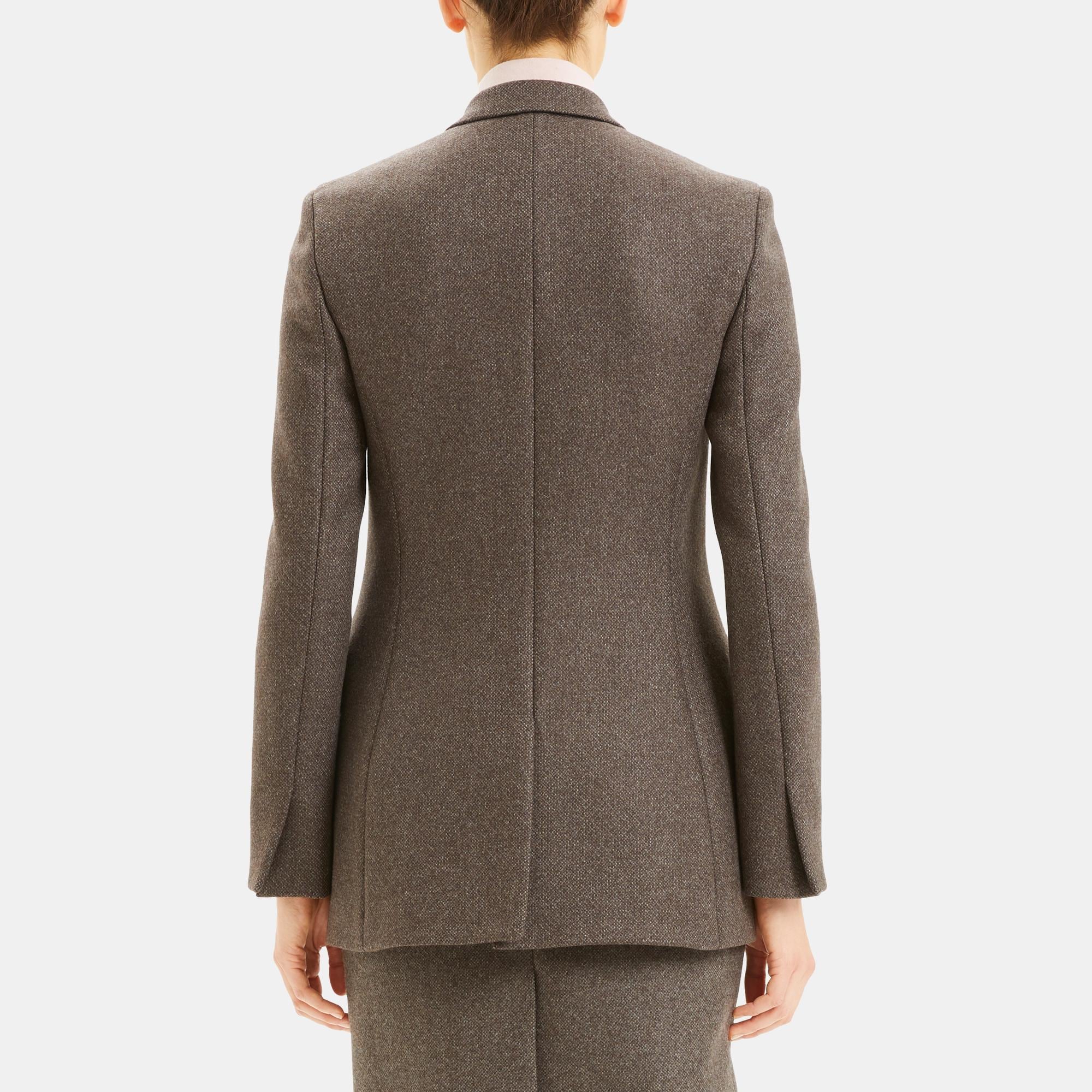 Theory Outlet Official Site | Double-Breasted Hook Blazer in Cashmere Tweed