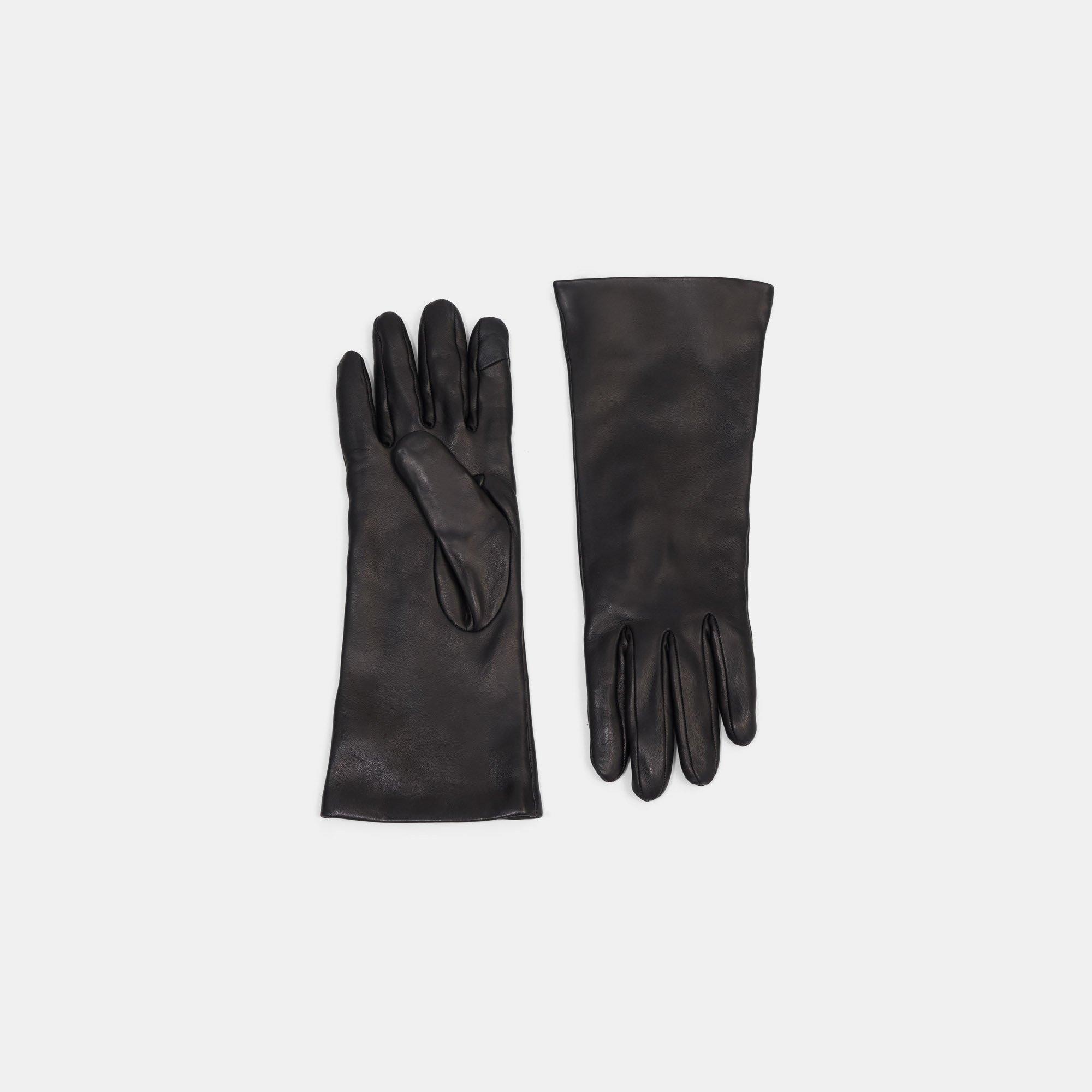 Black Leather Tech Gloves | Theory