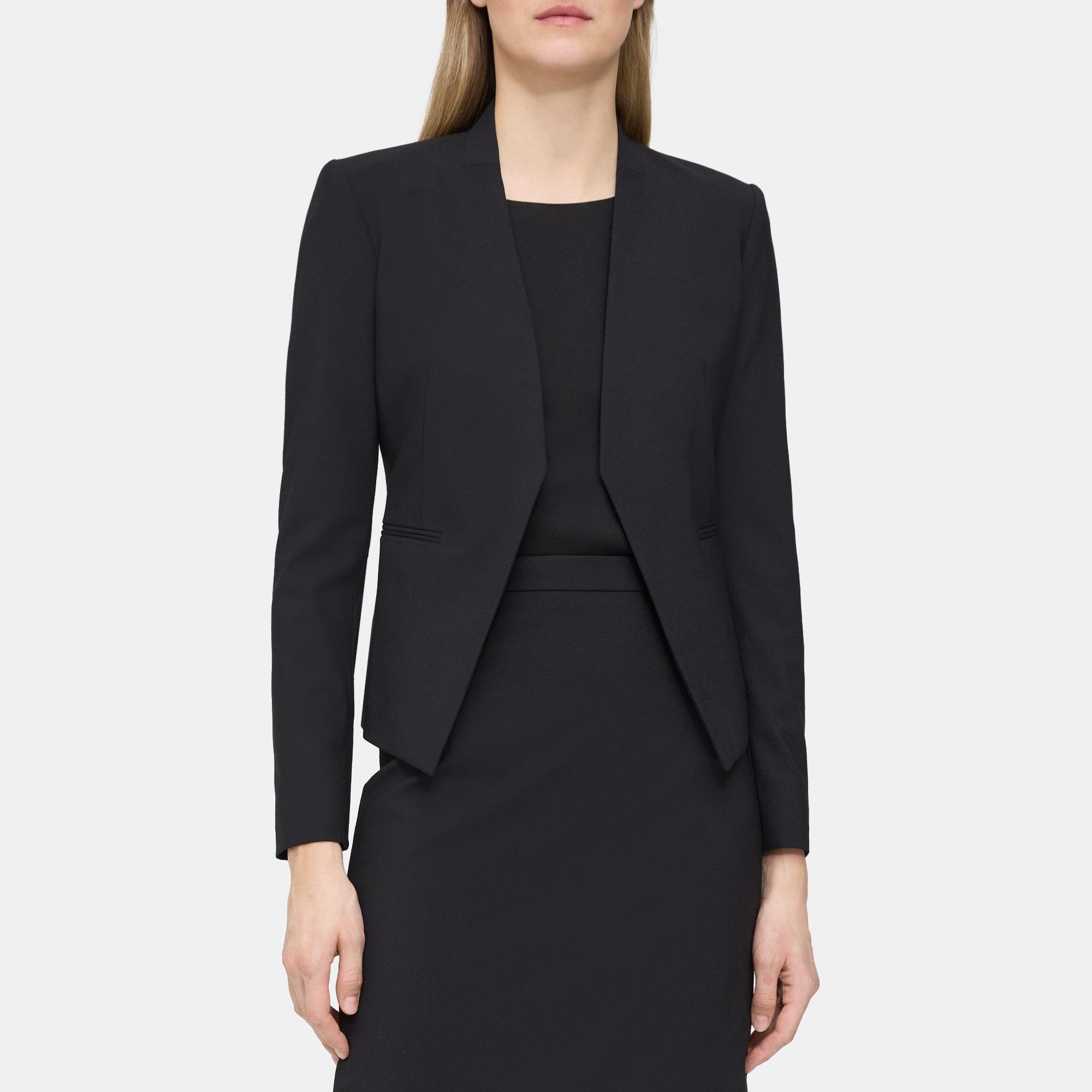 Theory Open Blazer in Stretch Wool