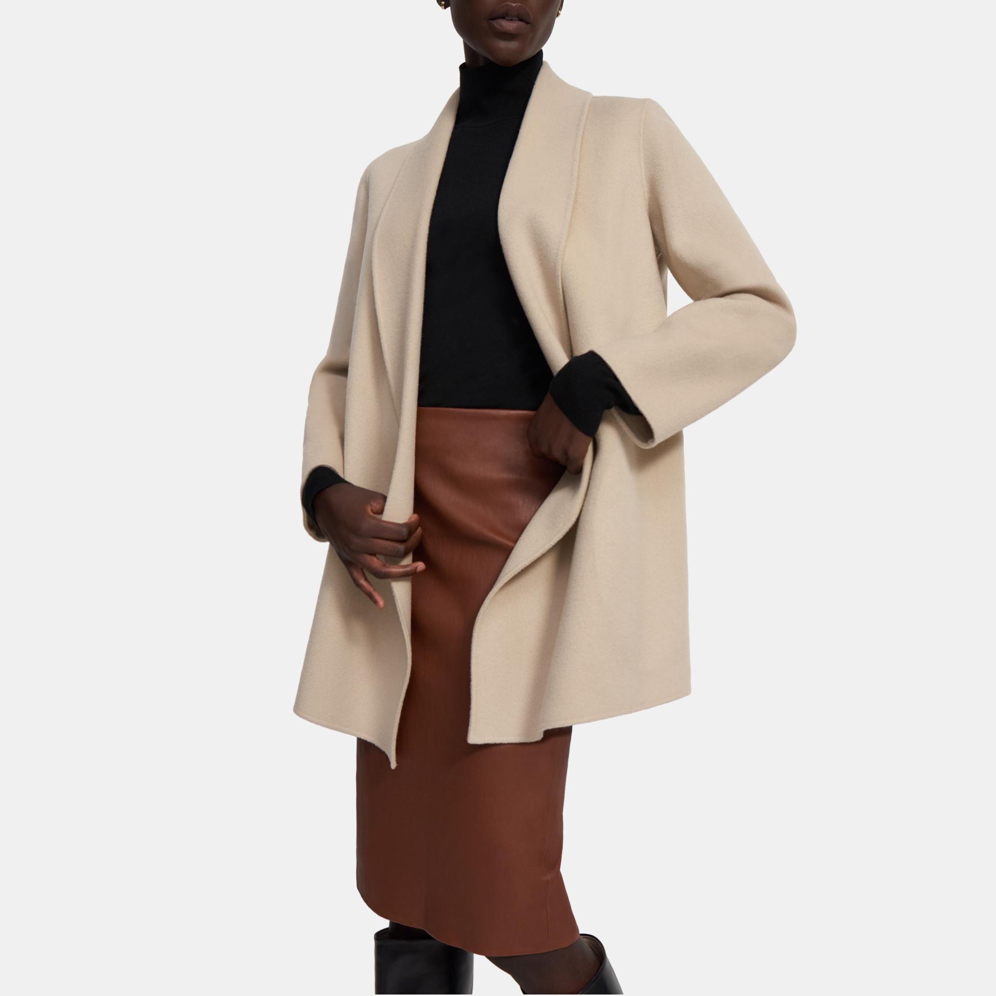 clairene shawl jacket in double face wool cashmere