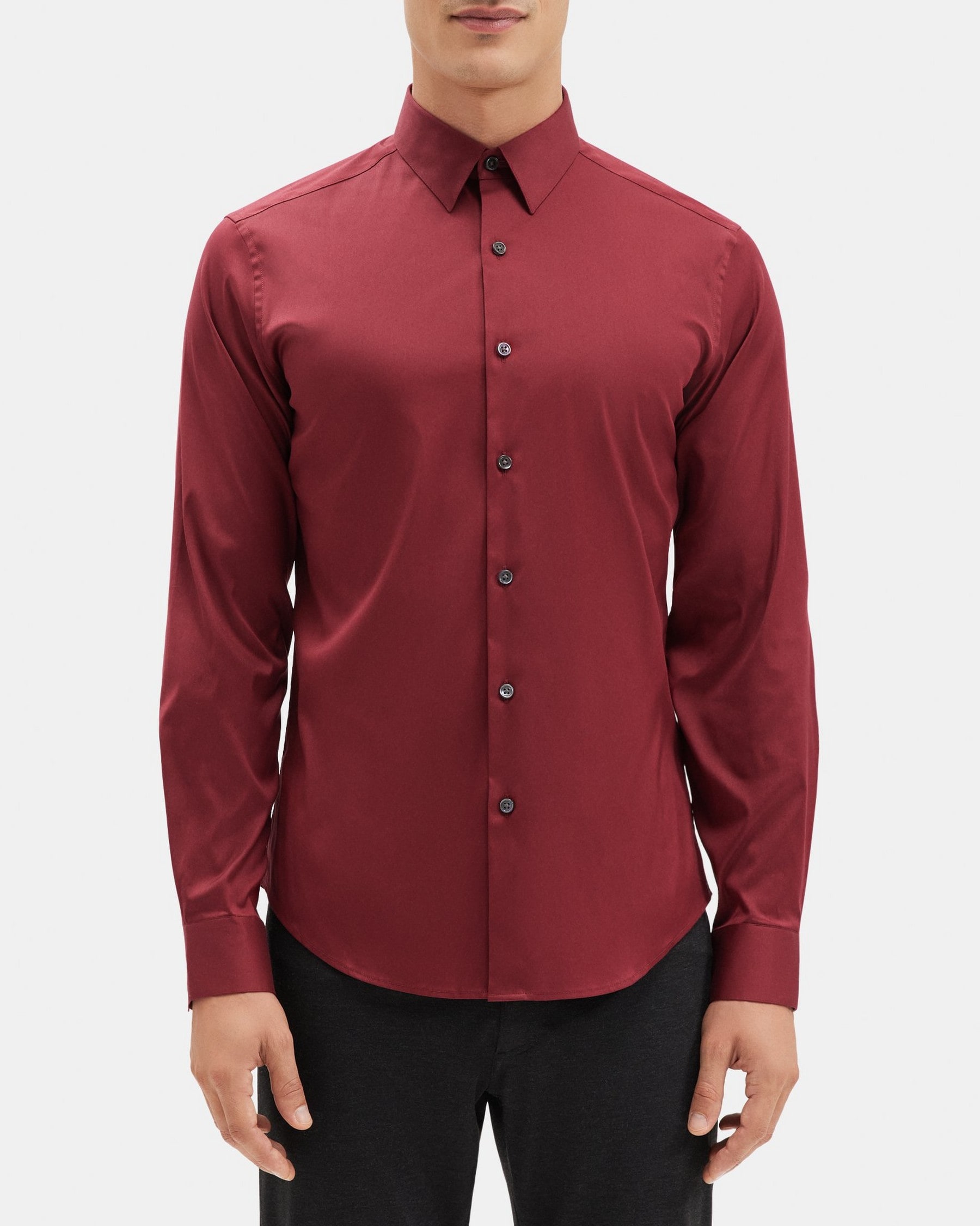 띠어리 Theory Tailored Shirt In Stretch Cotton,SABLE RED