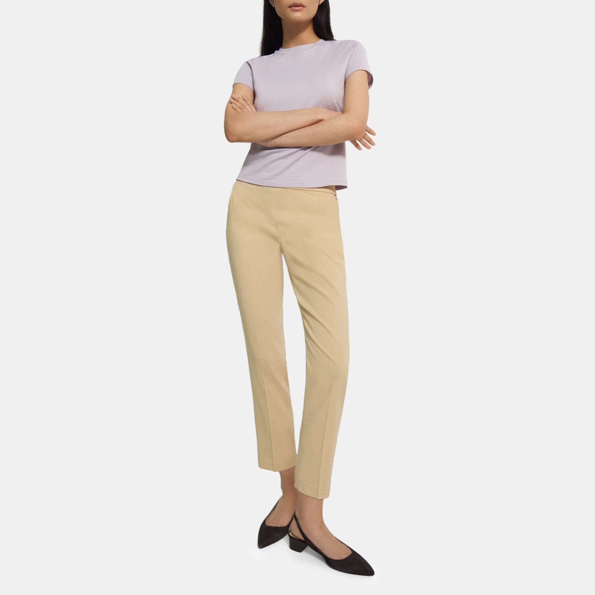 Shop Theory Treeca Linen Pull-On Crop Pants