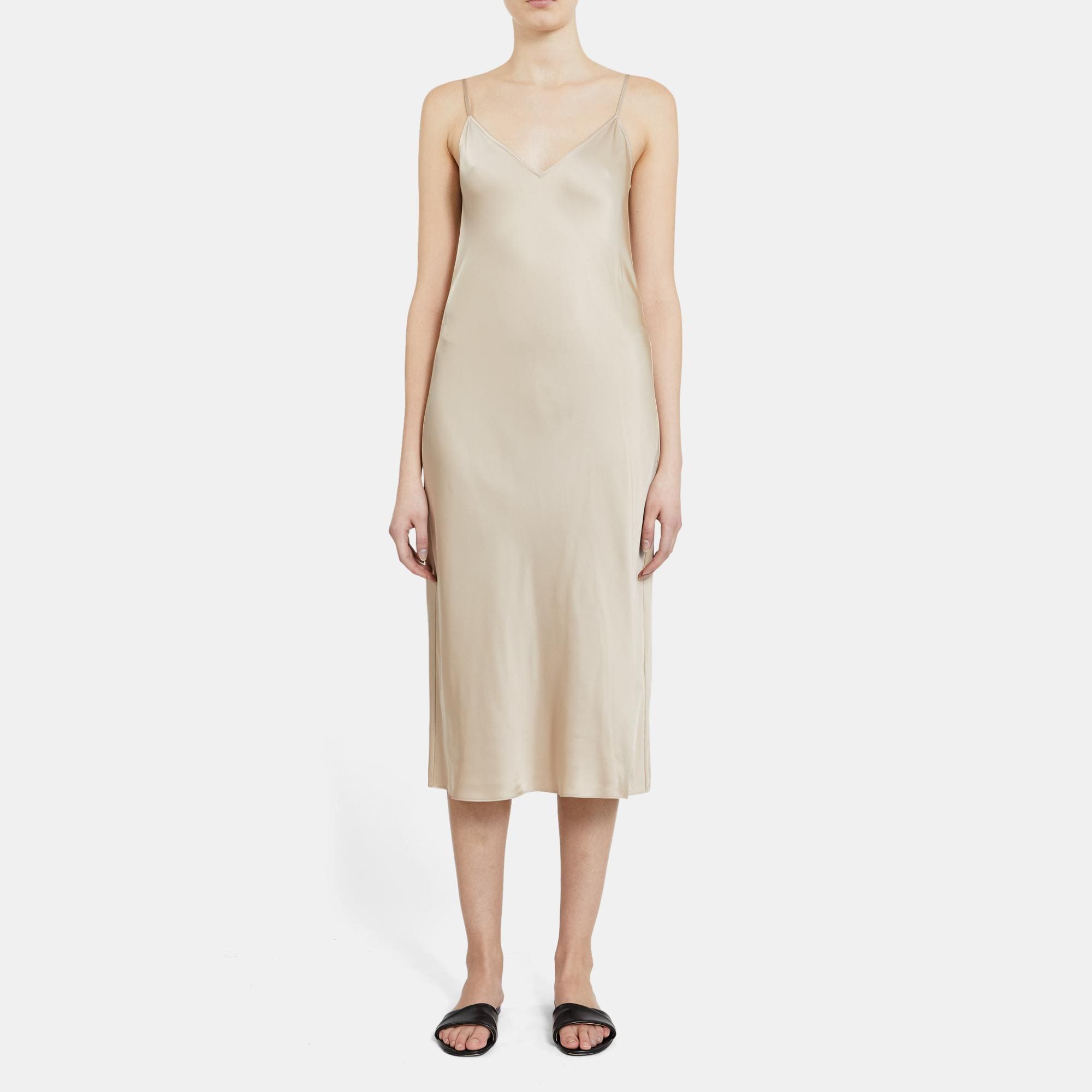 Theory Outlet Official Site | Strap Slip Dress In Satin