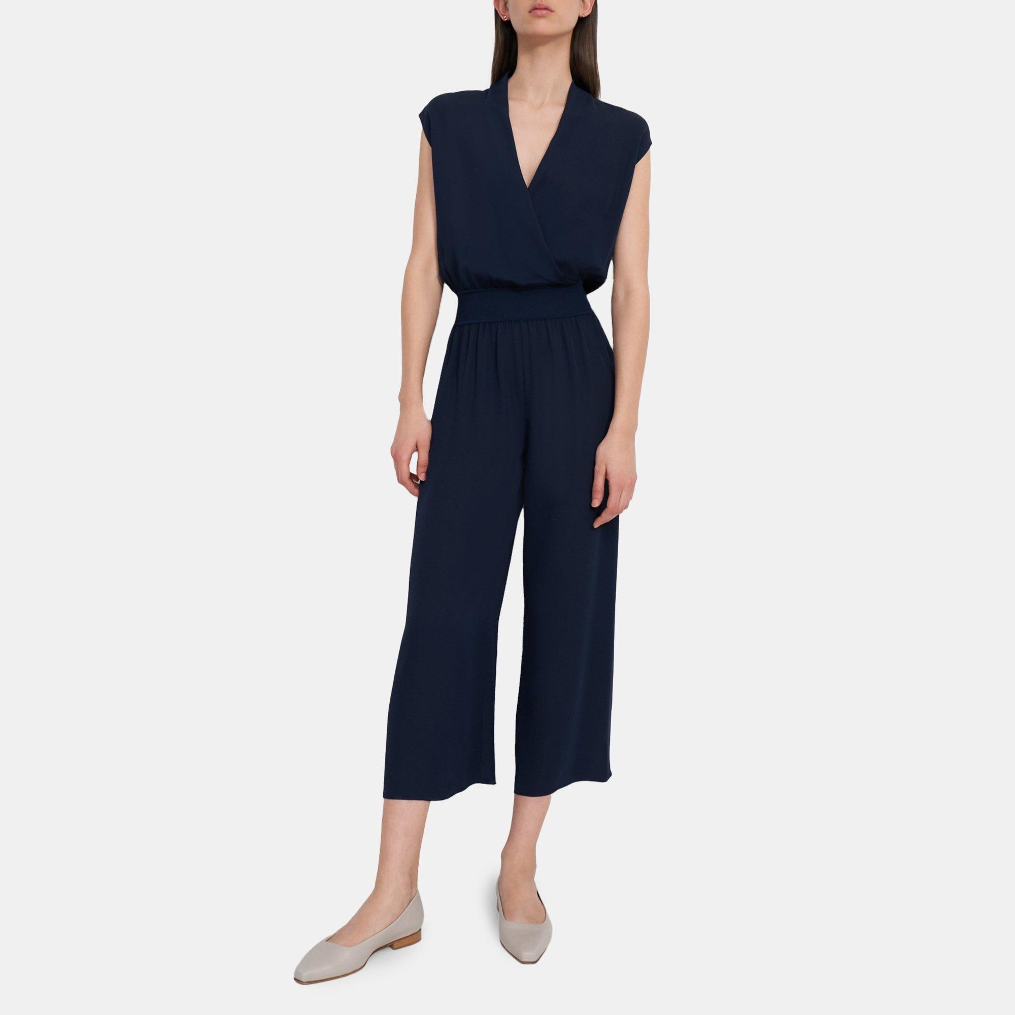 Silk Draped Jumpsuit | Theory Outlet