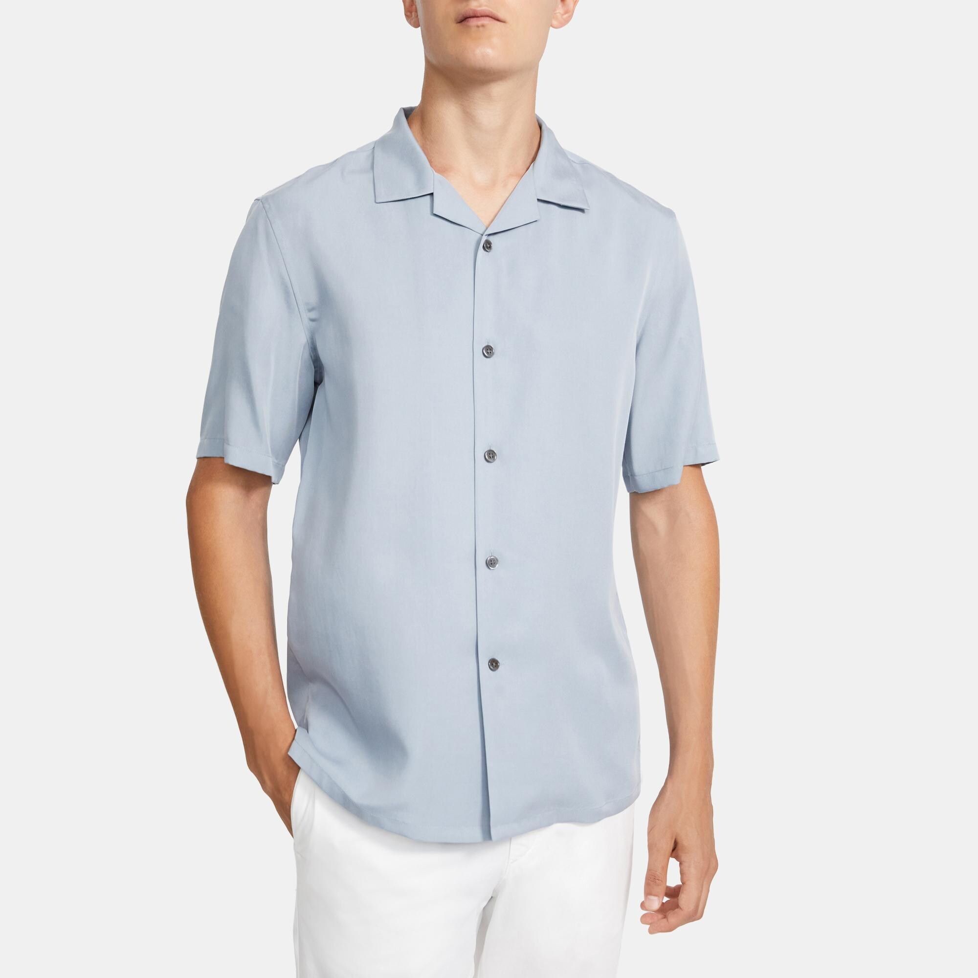 Theory Outlet Official Site | Daze Short-Sleeve Shirt in Twill