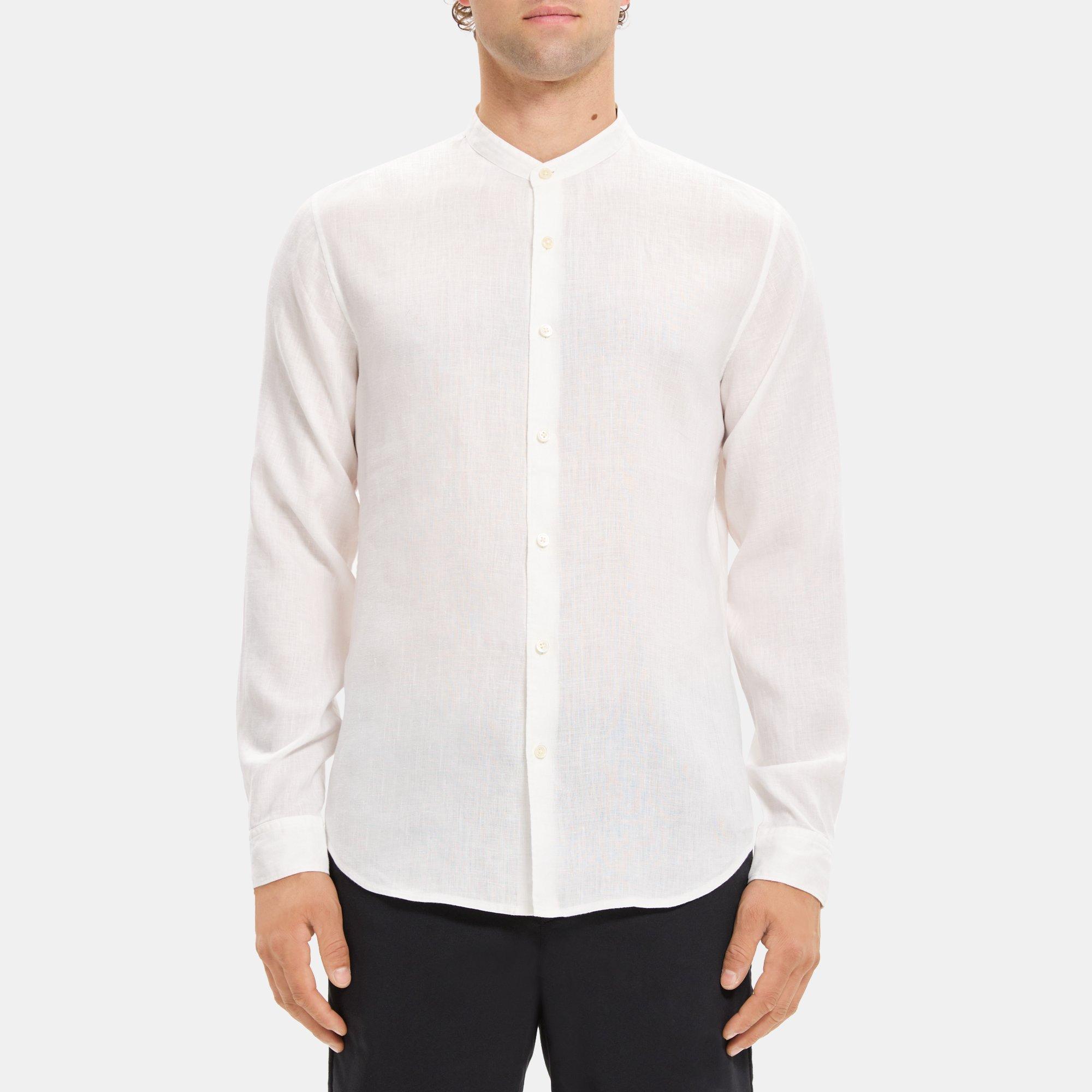 띠어리 Theory Rammy Shirt In Linen,WHITE