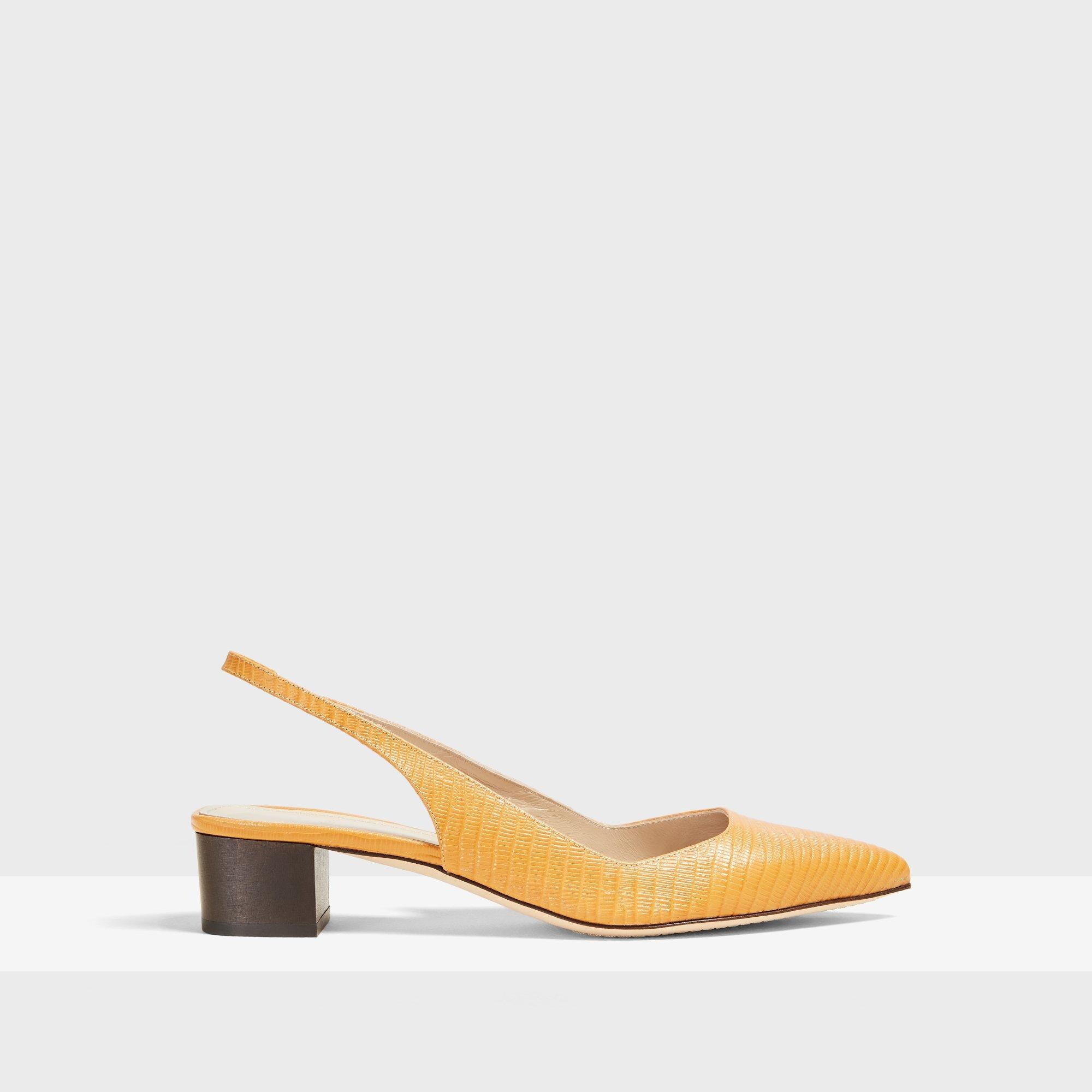 orange Slingback heels, mango