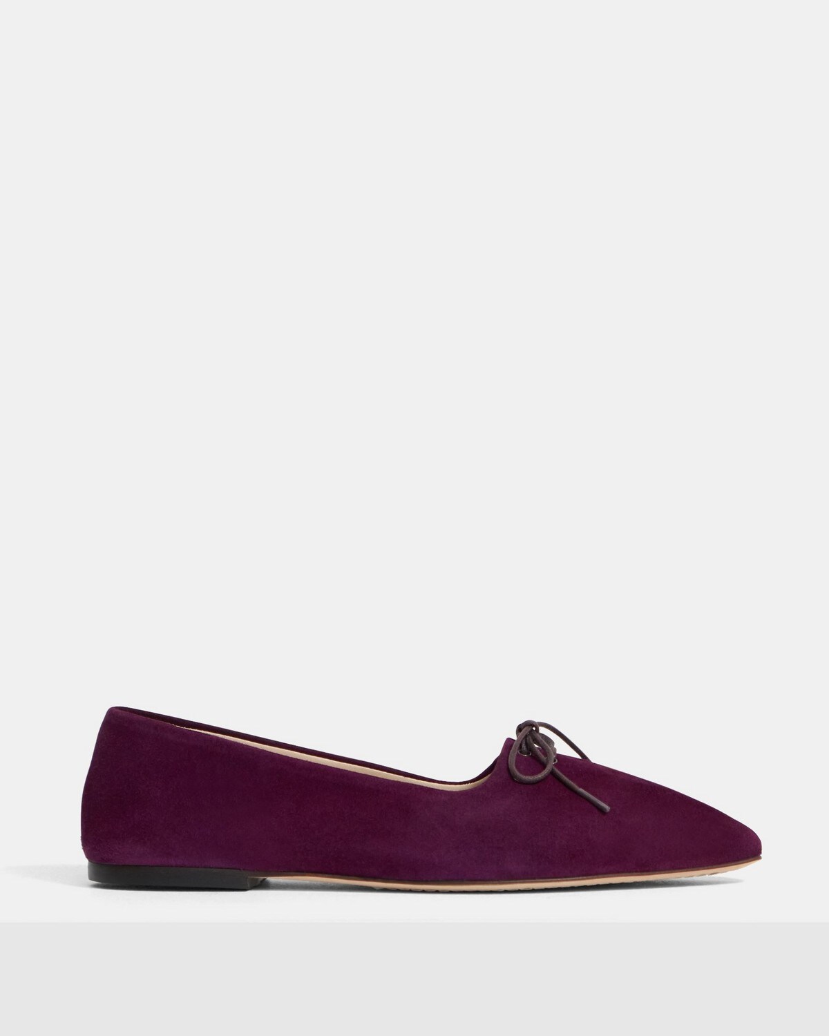 Theory Pleated Ballet Flat in Suede